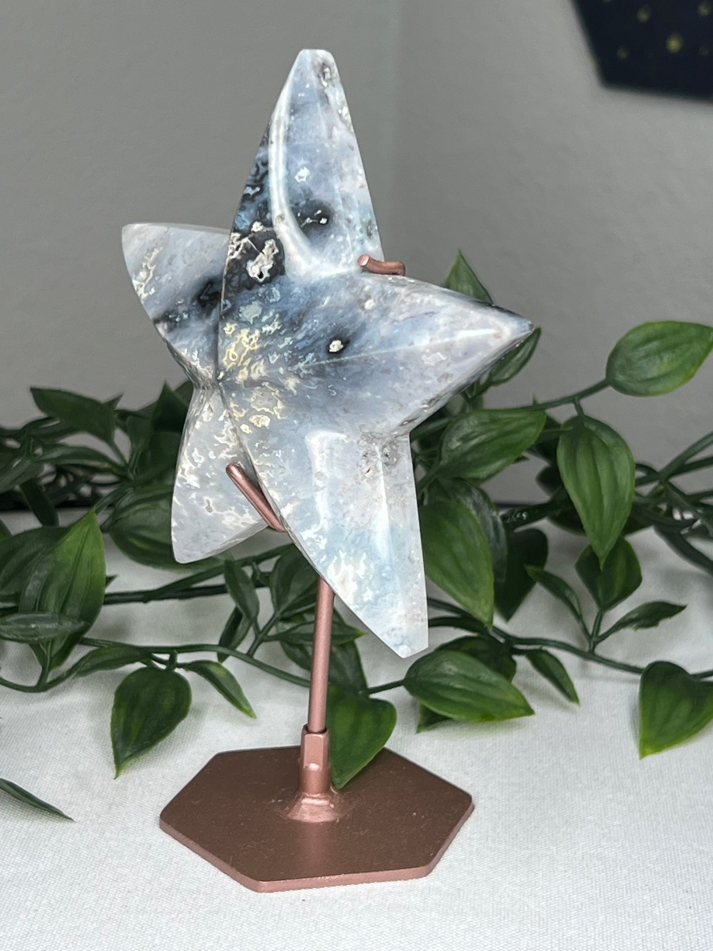 Blue Plume Agate Star