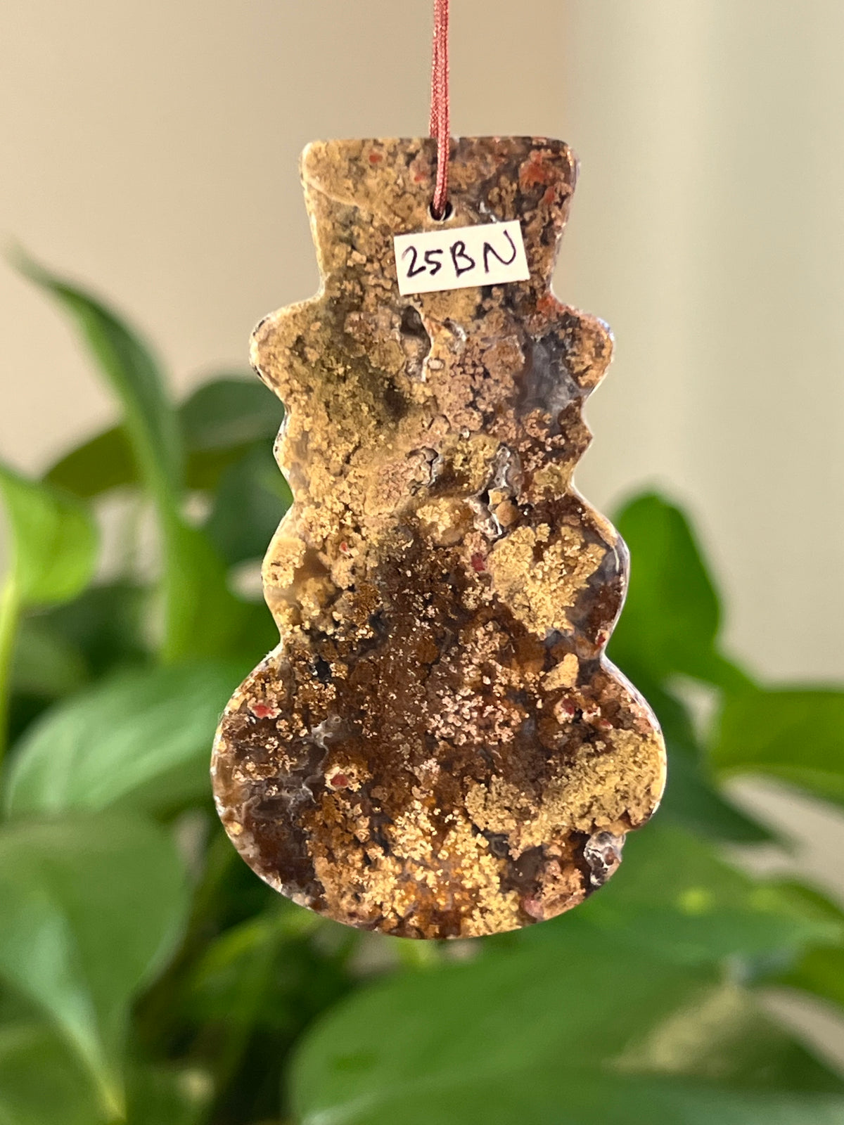 Scenic Moss Agate Snowman Ornaments