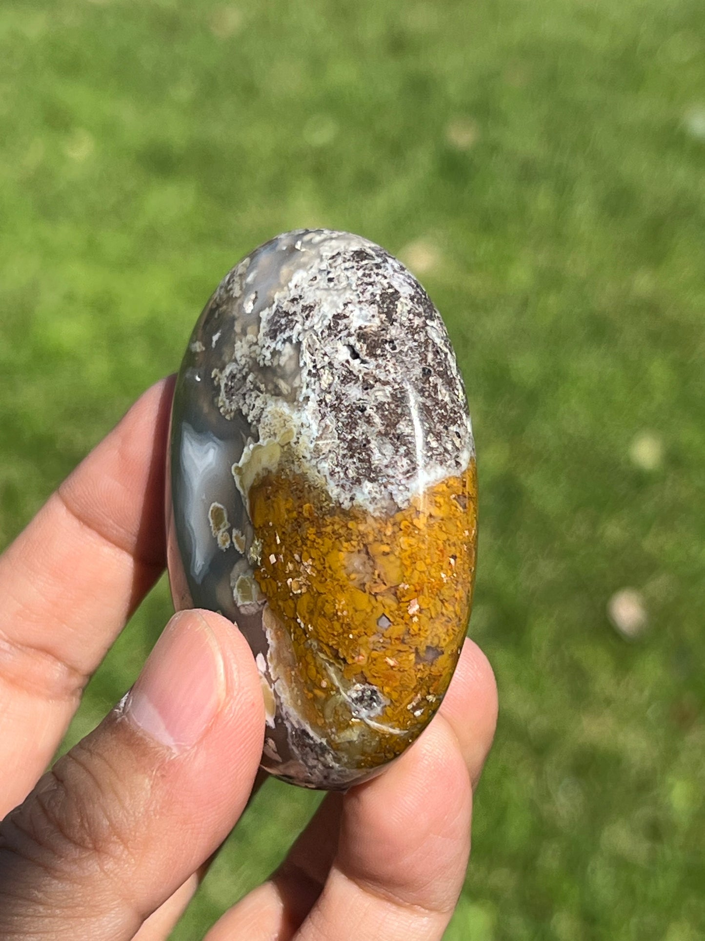 Scenic Moss Agate Palmstone C