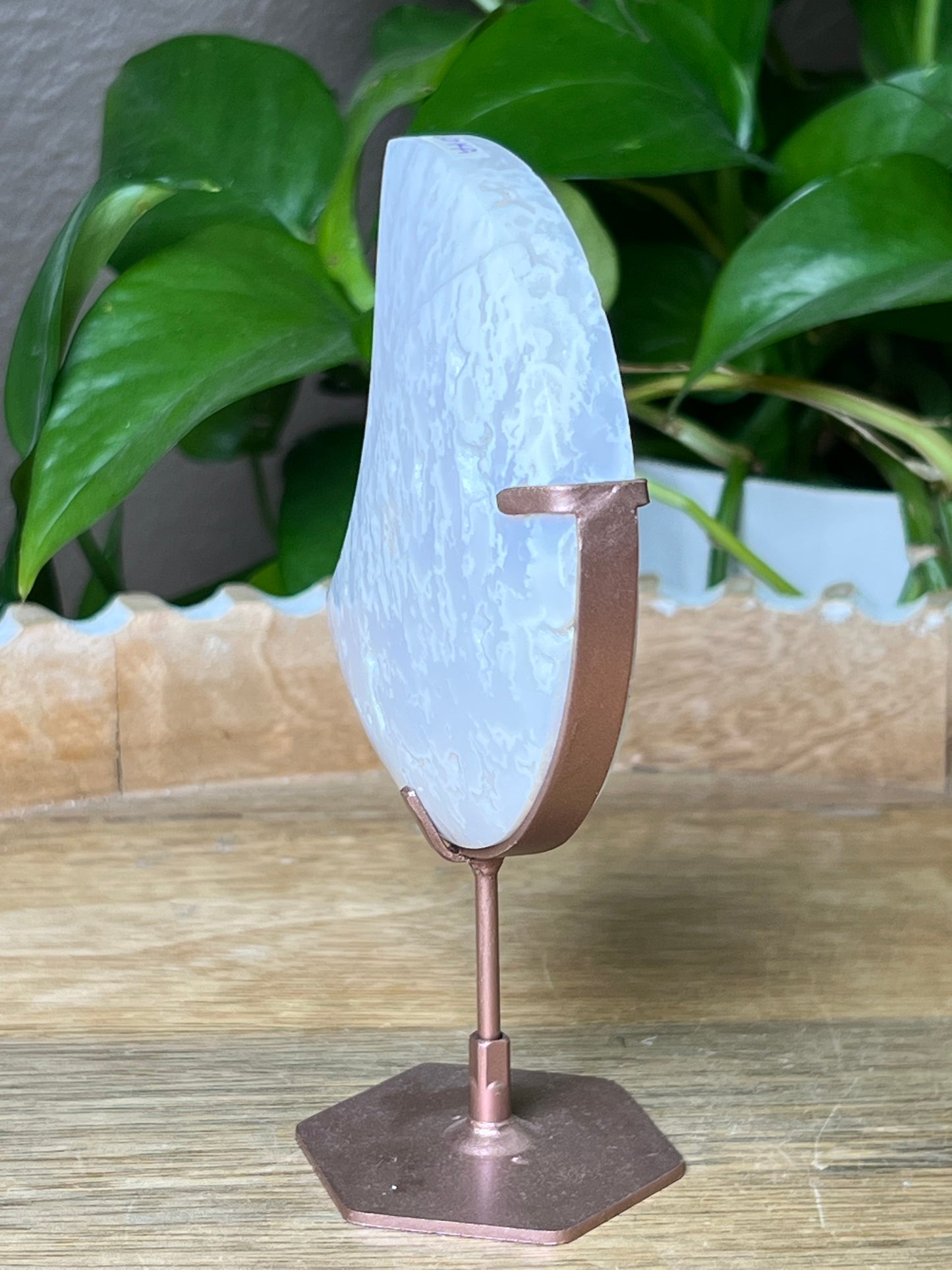 White Plume Agate Moon