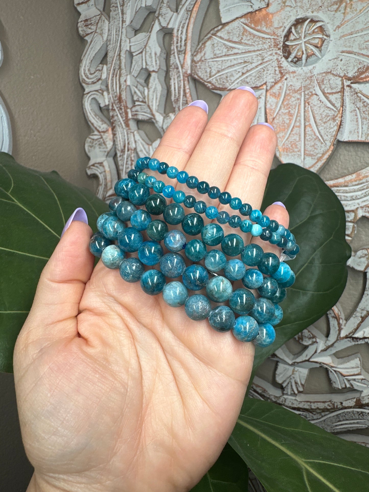 Blue Apatite Beaded Bracelet