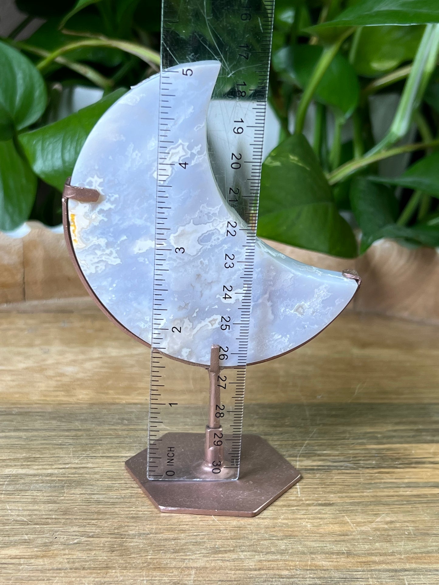 Winter Plume Agate Moon