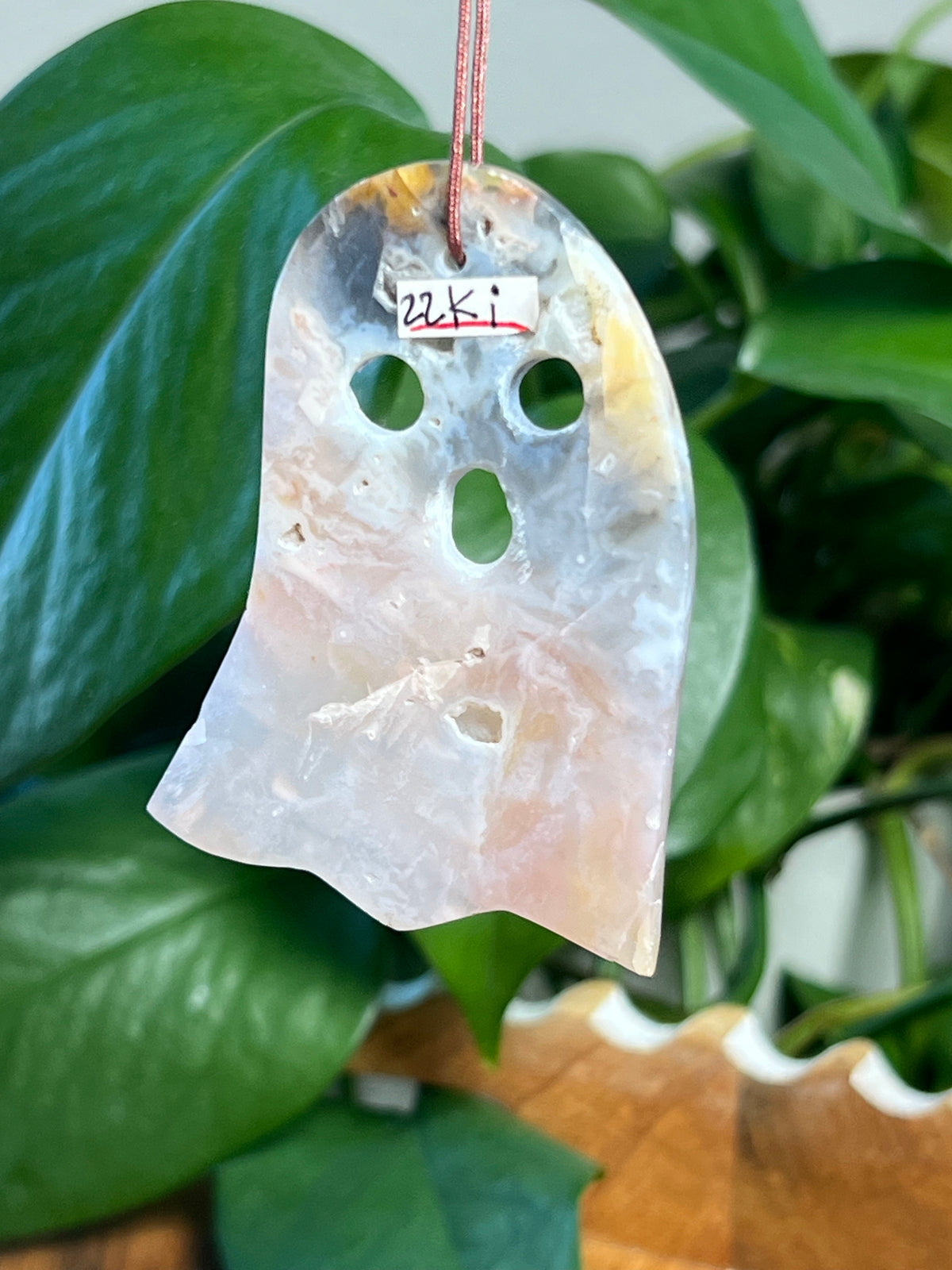 Rainbow Plume Agate Ghost Ornaments