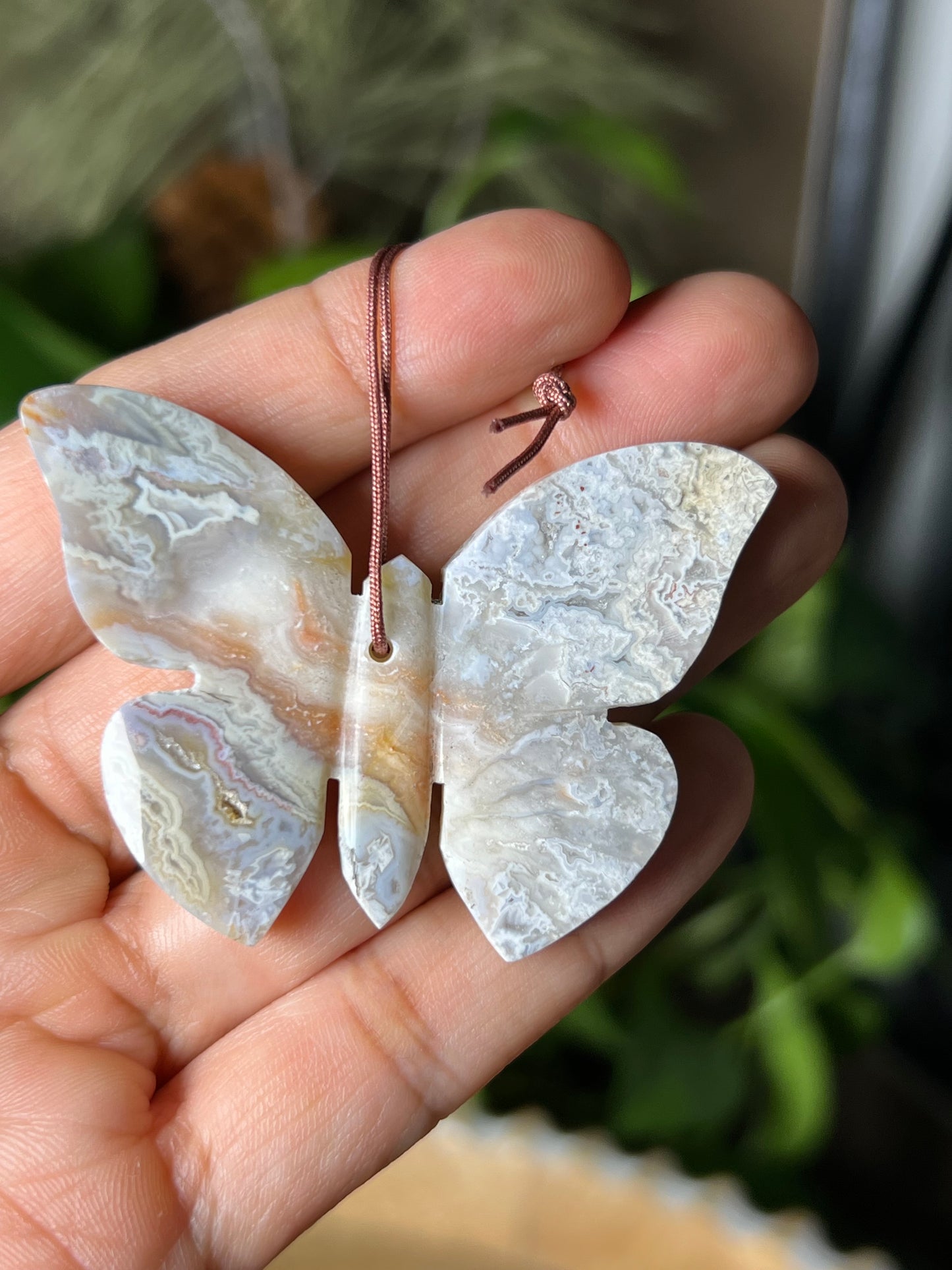 Sumatra Agate Butterfly Ornament