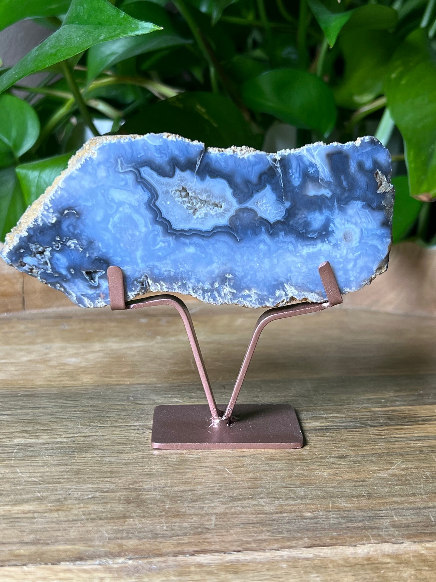 Blue Plume Agate Slab
