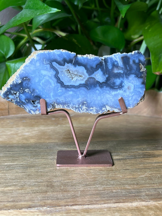 Blue Plume Agate Slab