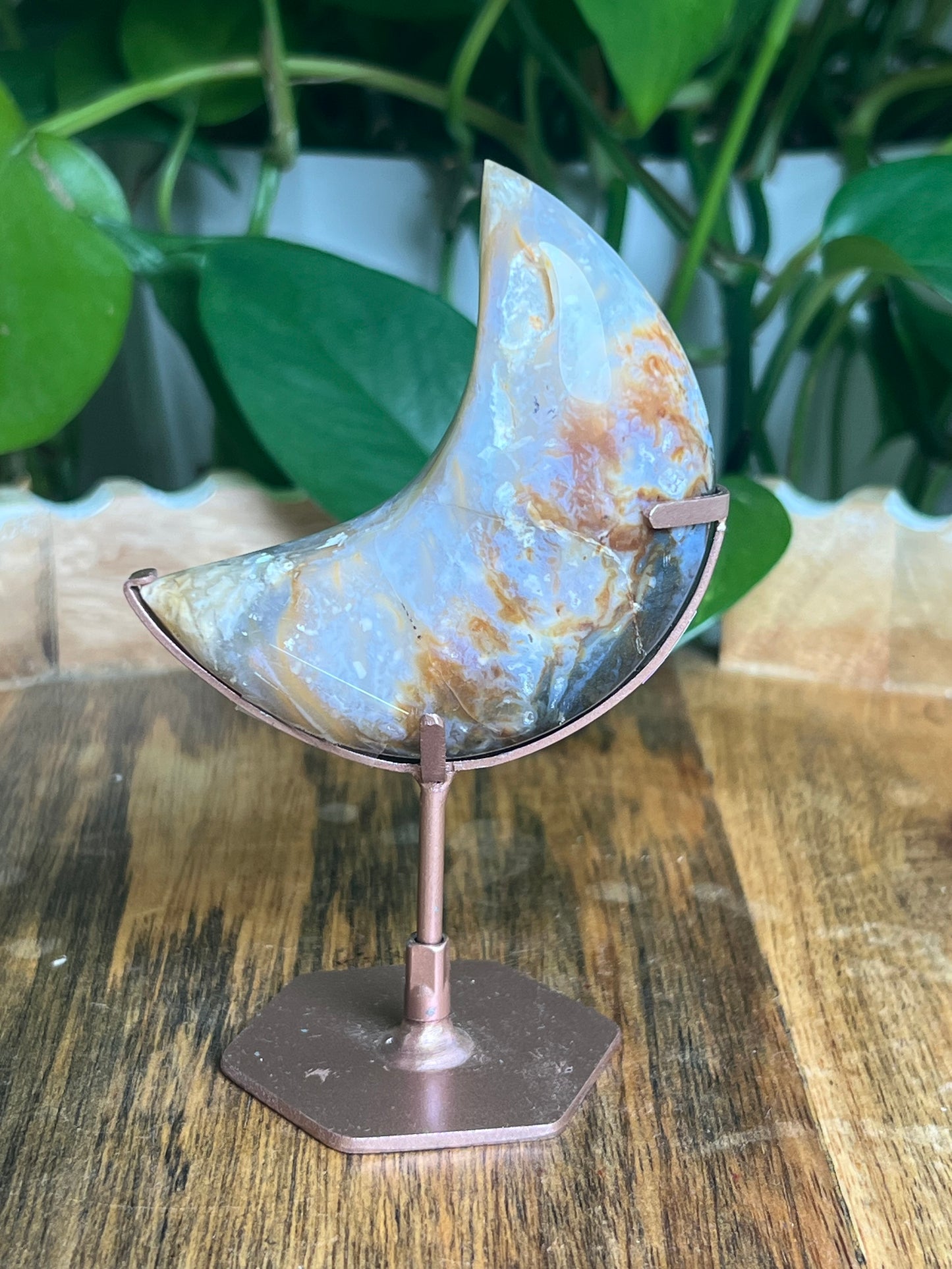 Rainbow Plume Agate Moon: PV