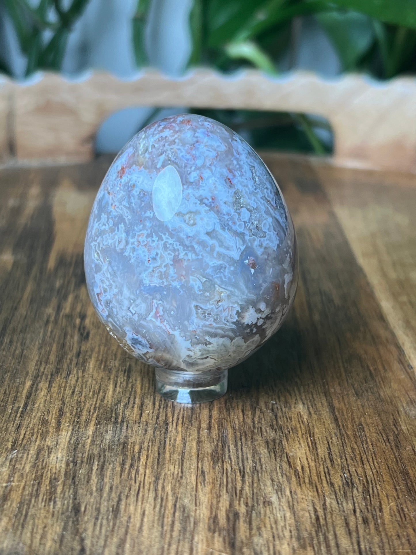 Sumatra Plume Agate Egg