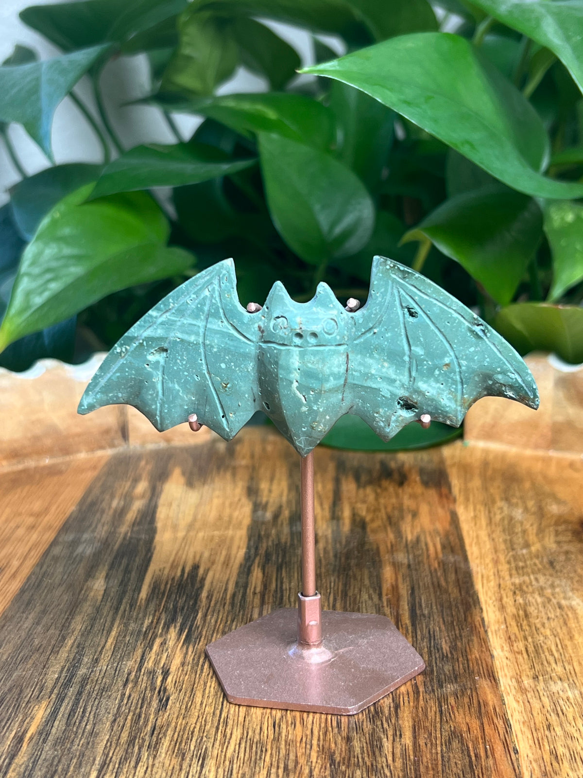 Blue Green Jasper Bat: CK