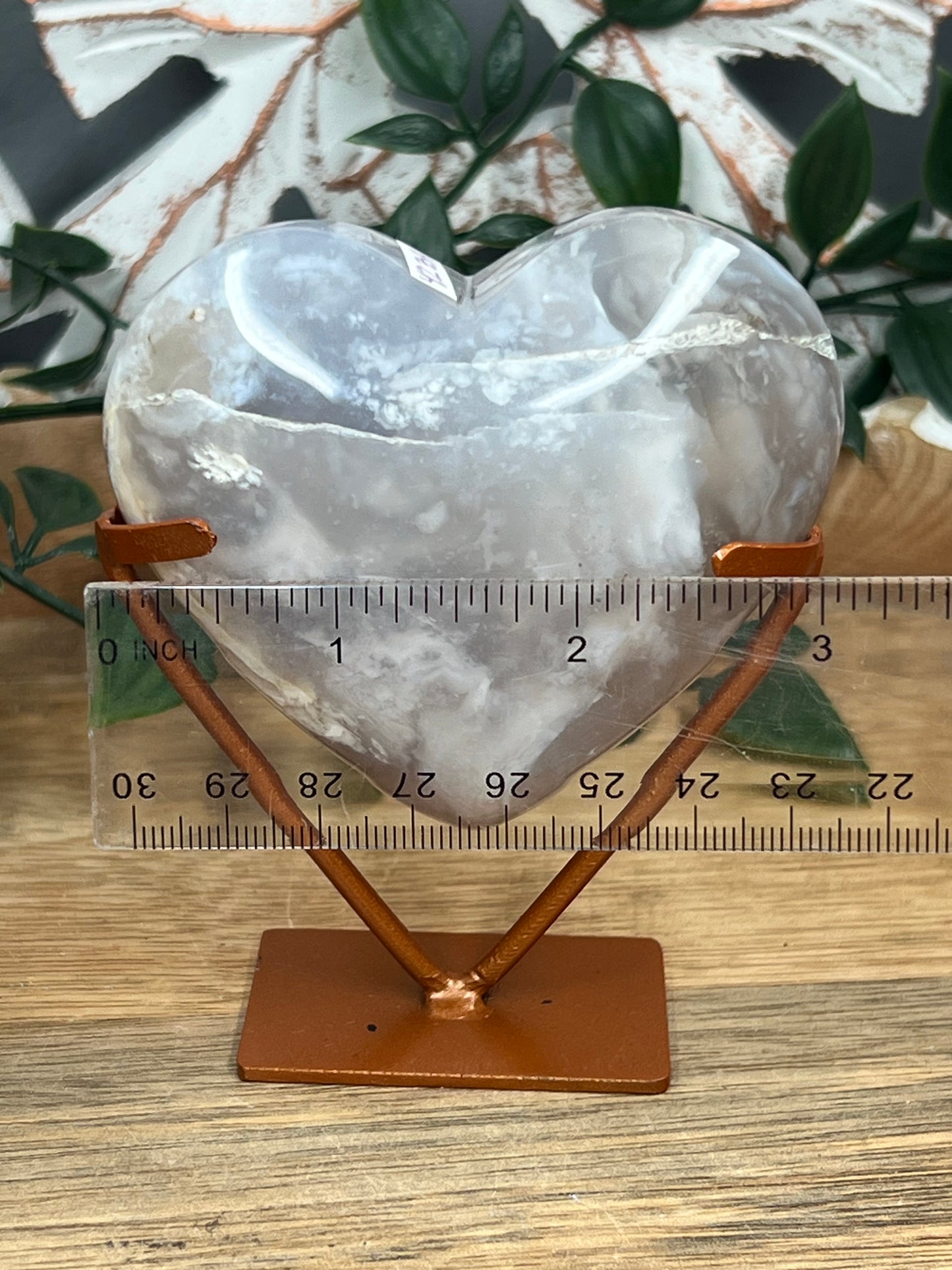 Blue Grey Lace Agate Heart