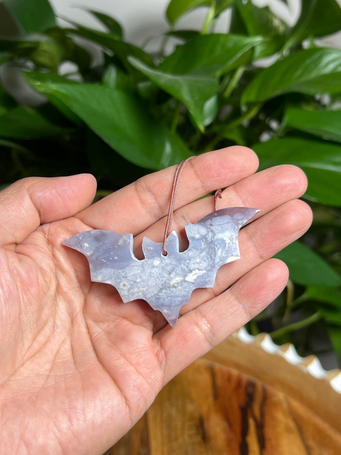 Purple Chalcedony Ornament Bat: PE