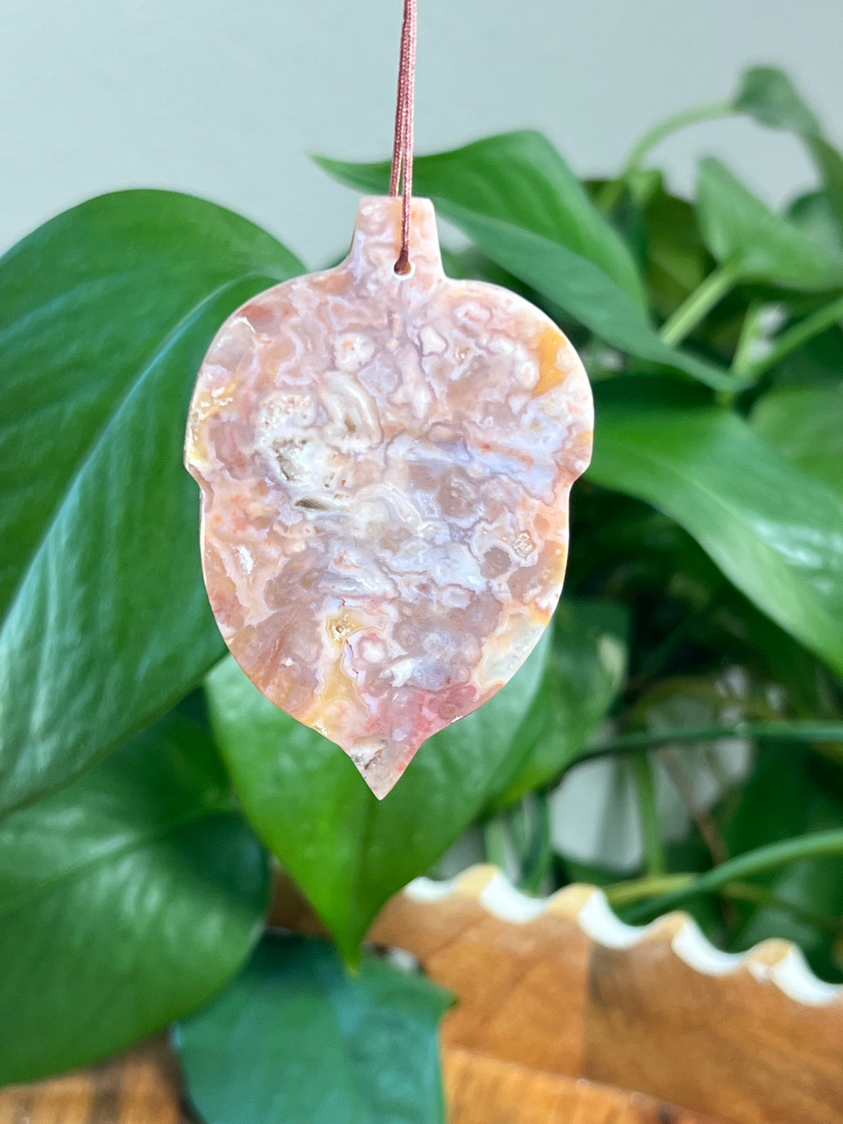 Sumatra Plume Agate Acorn Ornaments