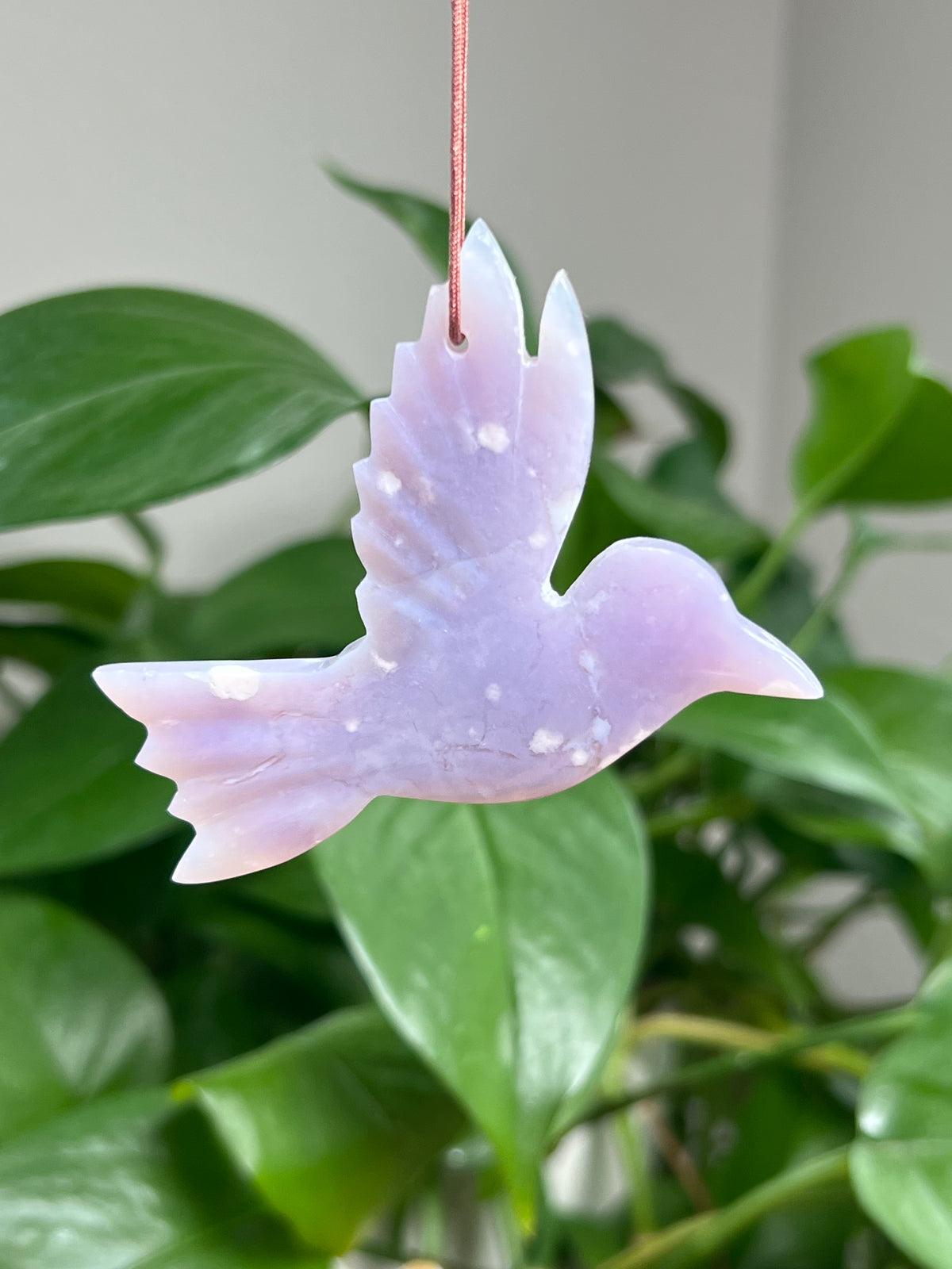 Purple Chalcedony Ornament Hummingbird: D