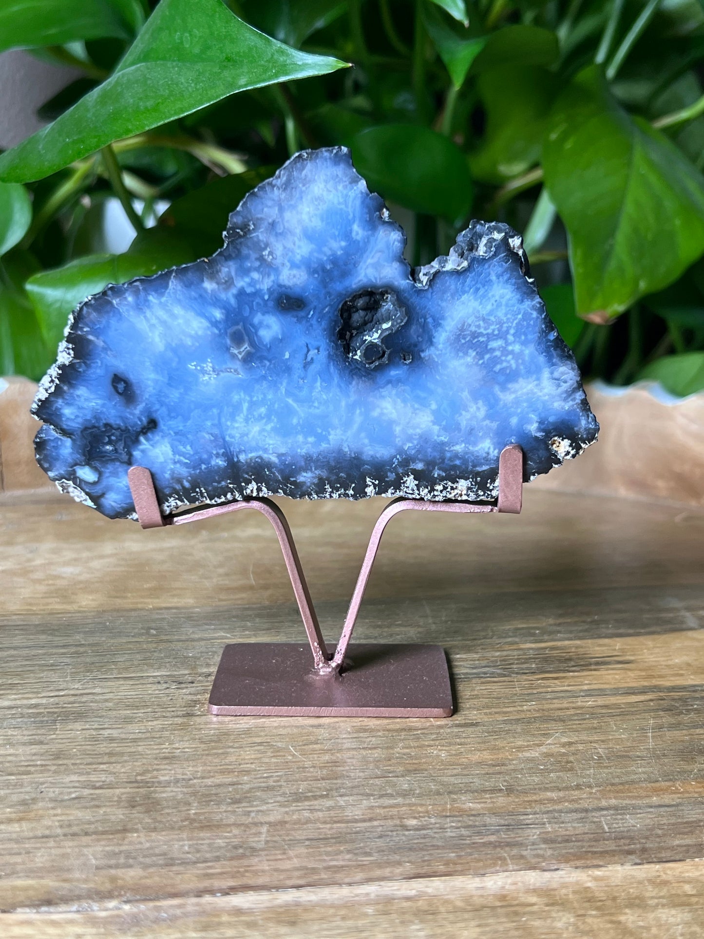 Blue Plume Agate Slab