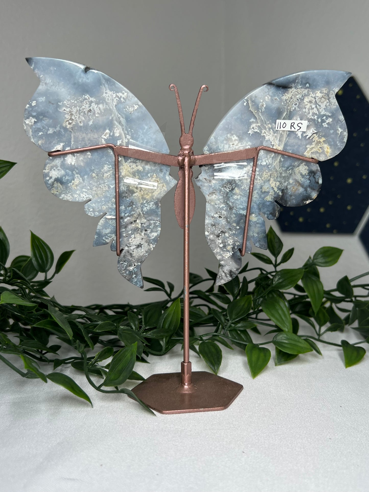 Blue Plume Agate Wings