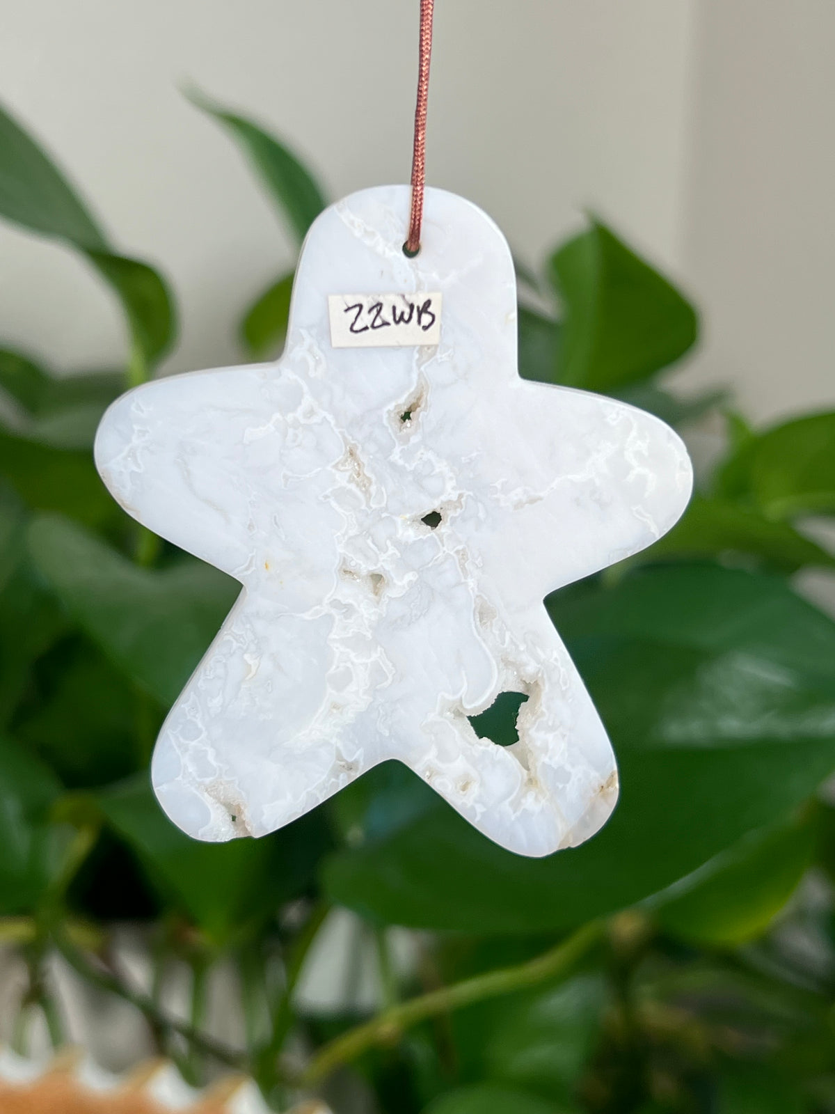White Plume Agate Gingerbread Ornaments
