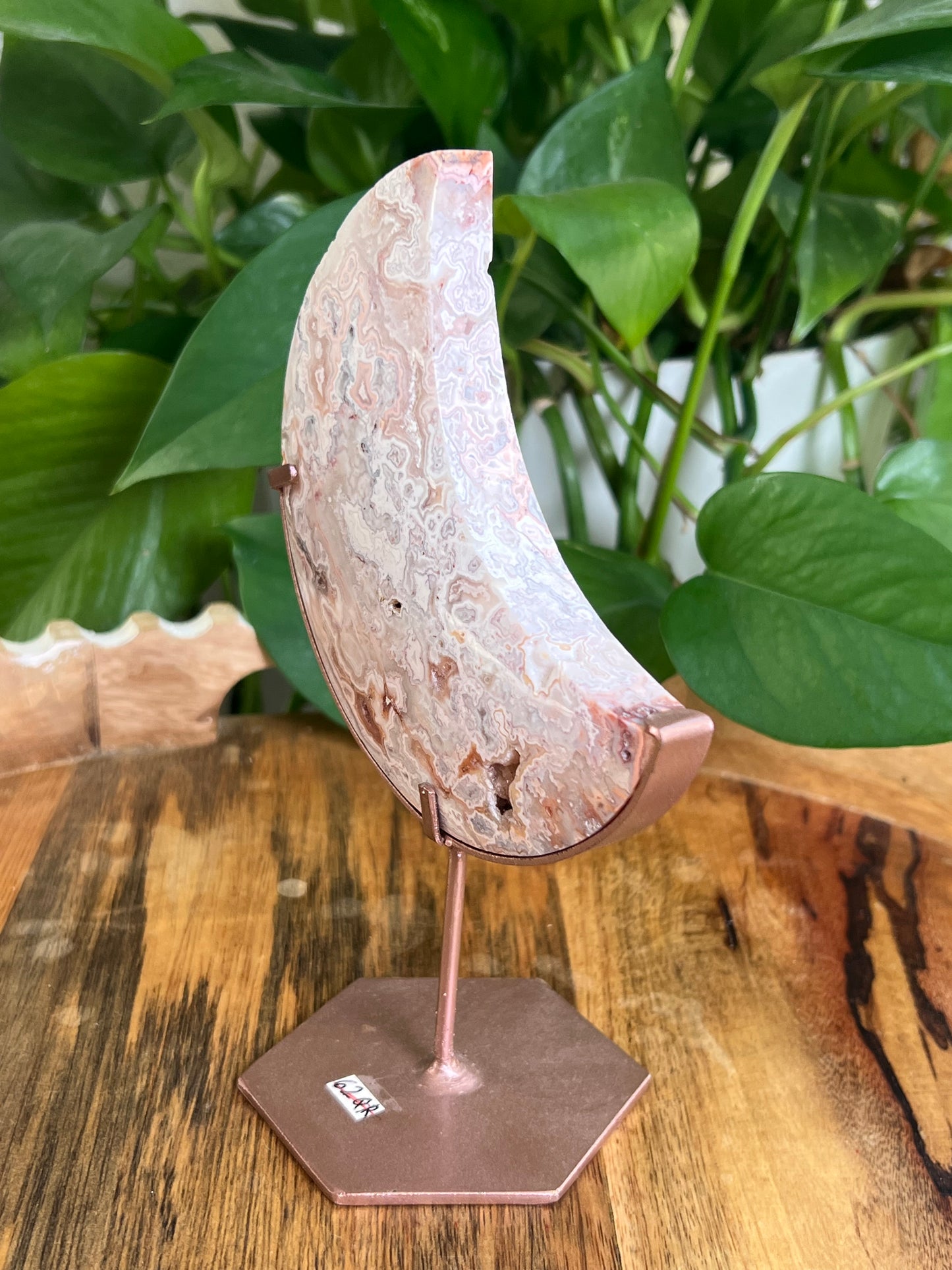 Pink Crazy Lace Agate Moon: QR
