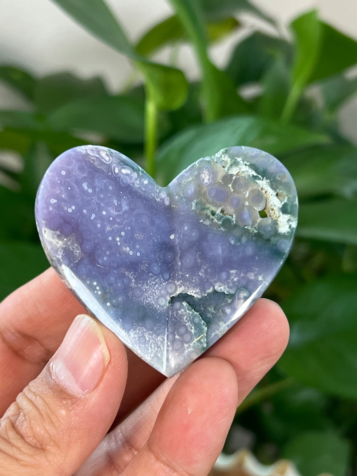 Grape Agate 3D Heart Butterflies