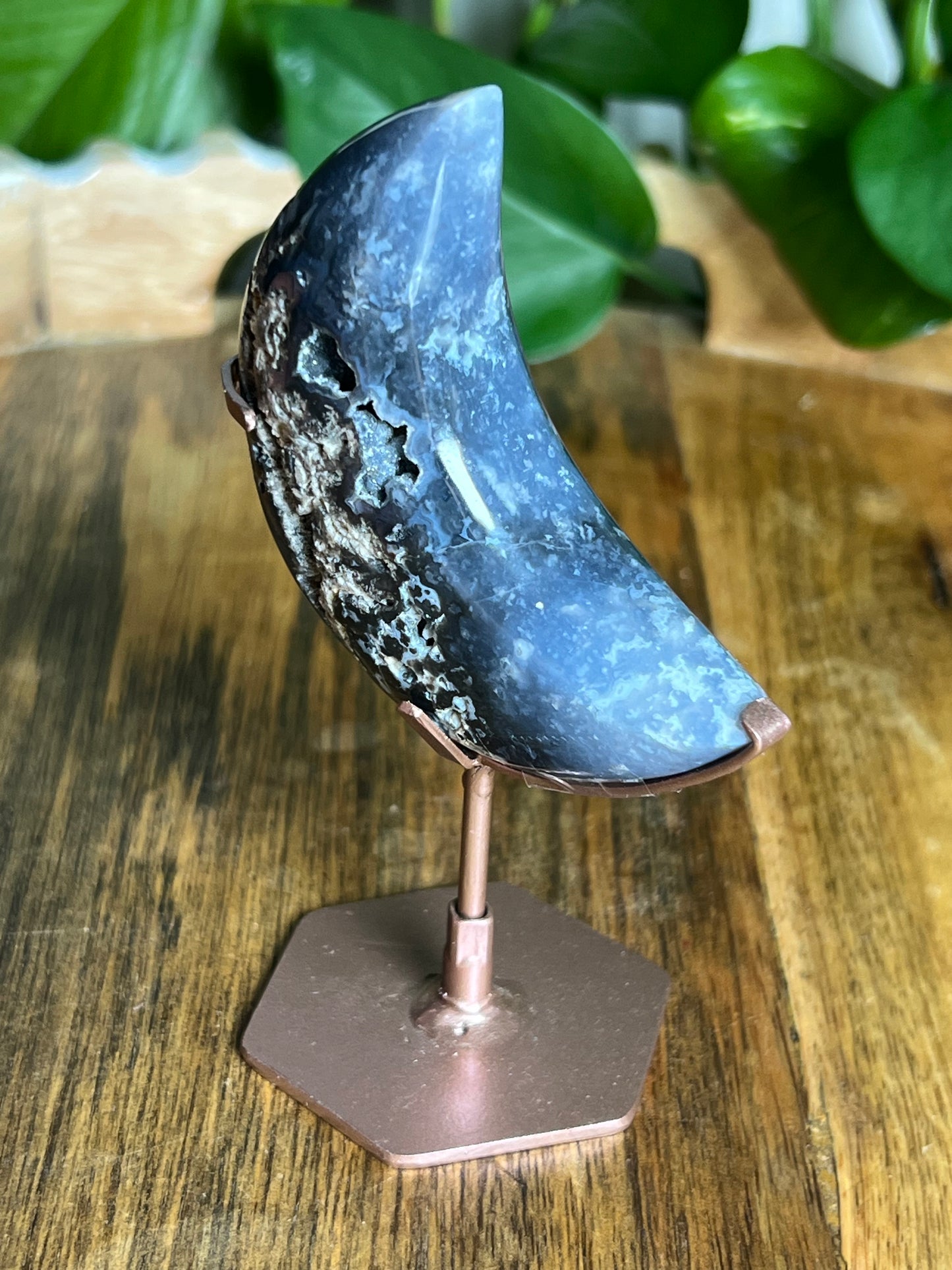 Blue Plume Agate Moon VE