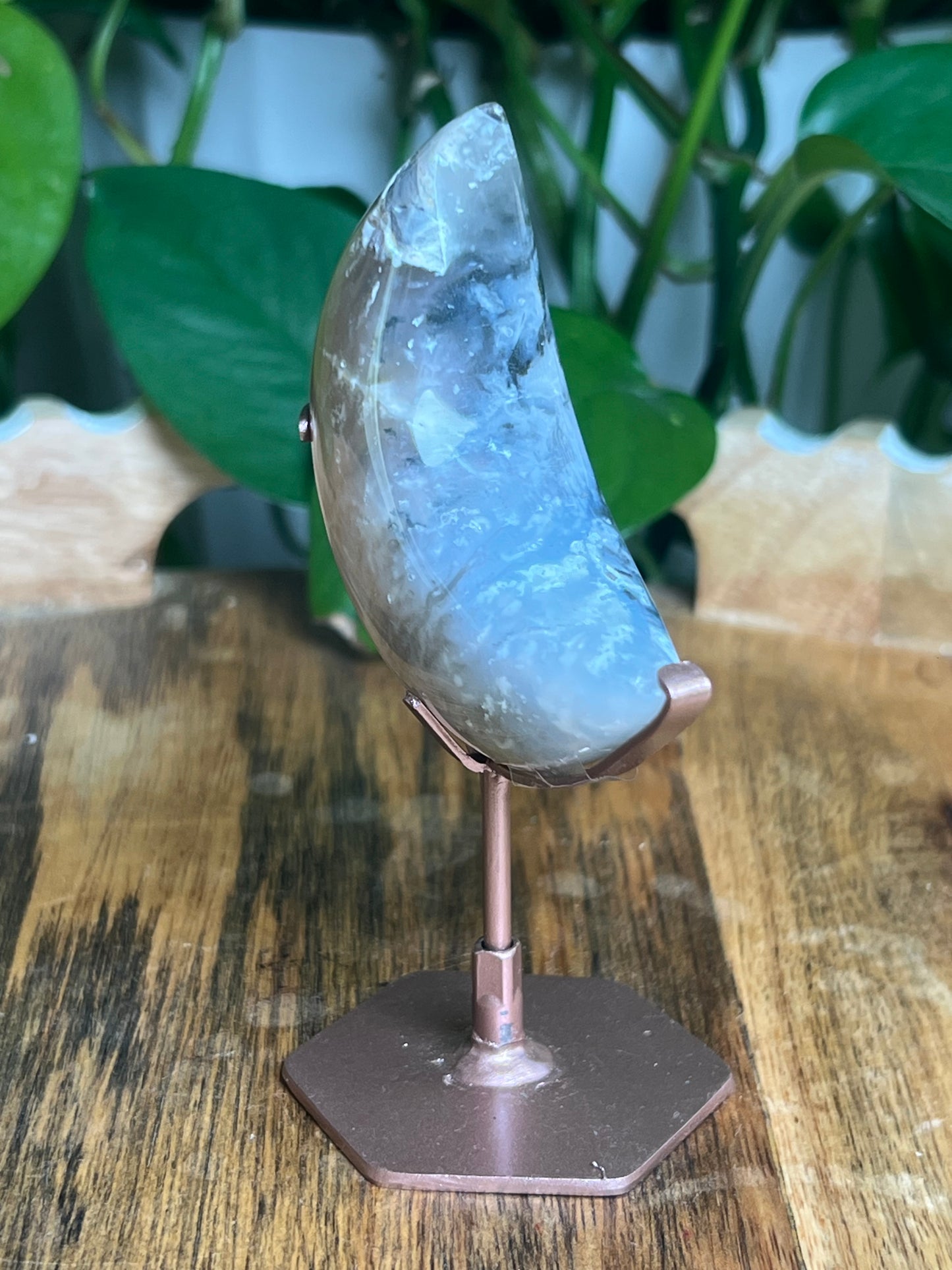 Rainbow Plume Agate Moon: RA