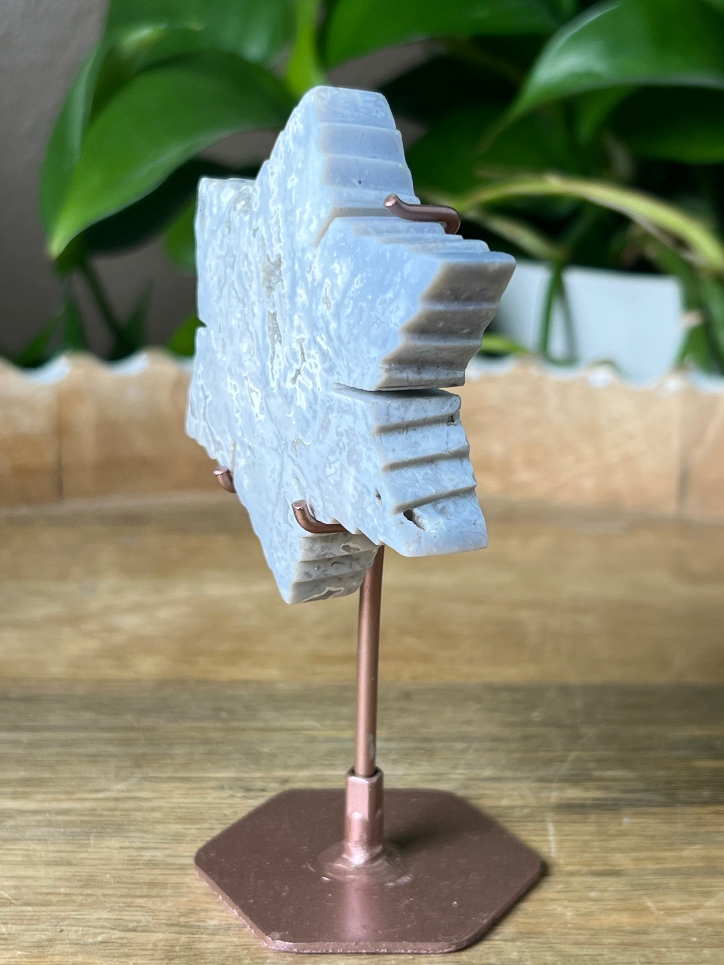Blue plume Agate Snowflake