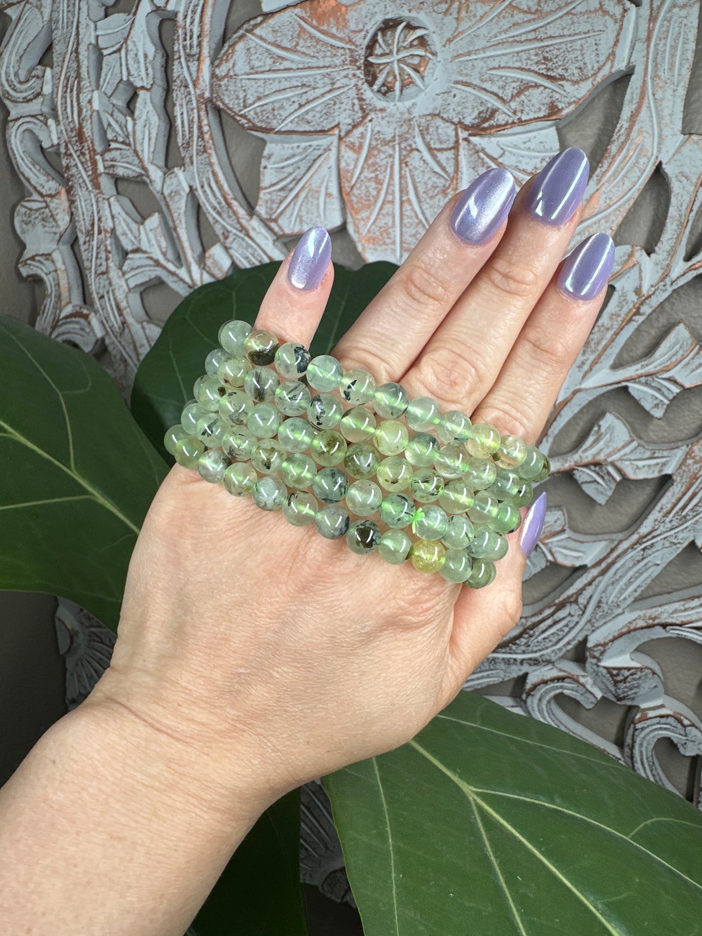 Prehnite Beaded Bracelet
