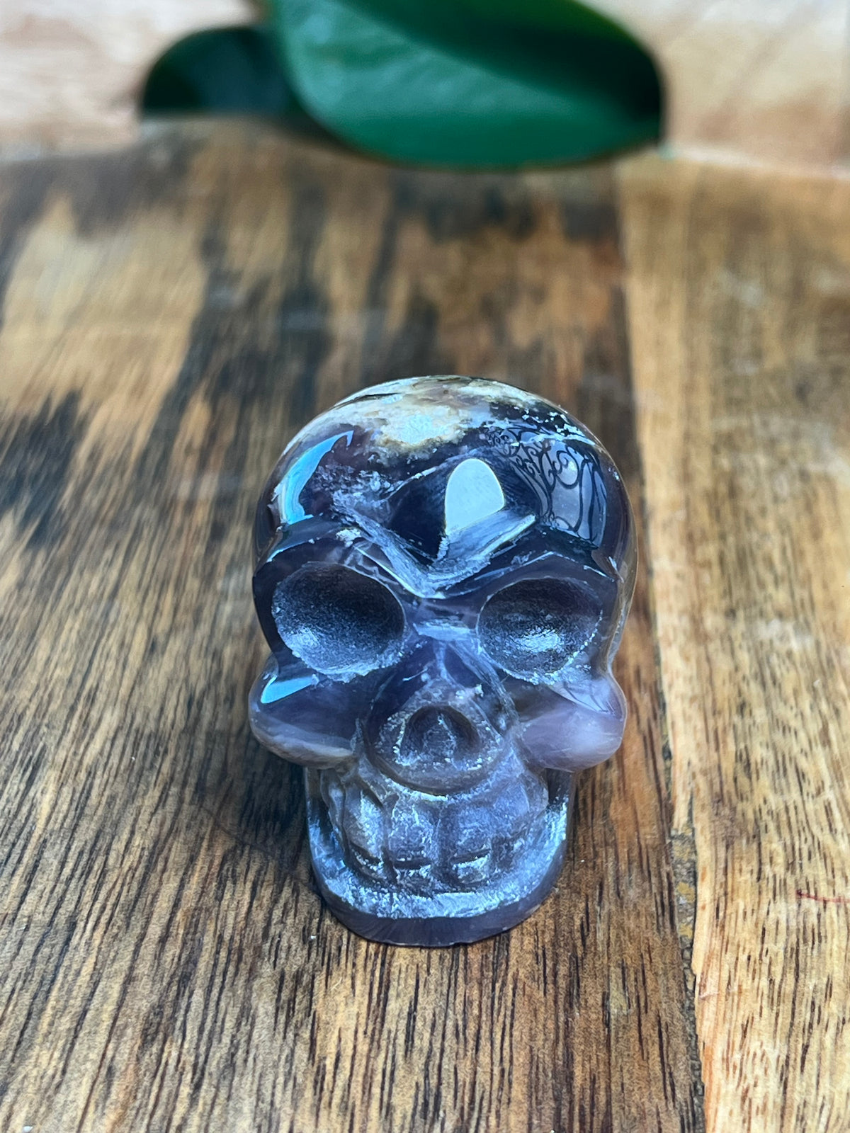 Purple Chalcedony Mini Skull: H