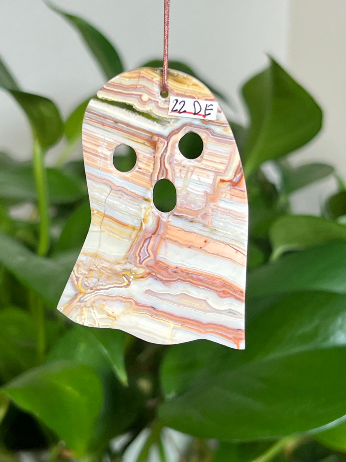 Crazy Lace Agate Ghost Ornaments