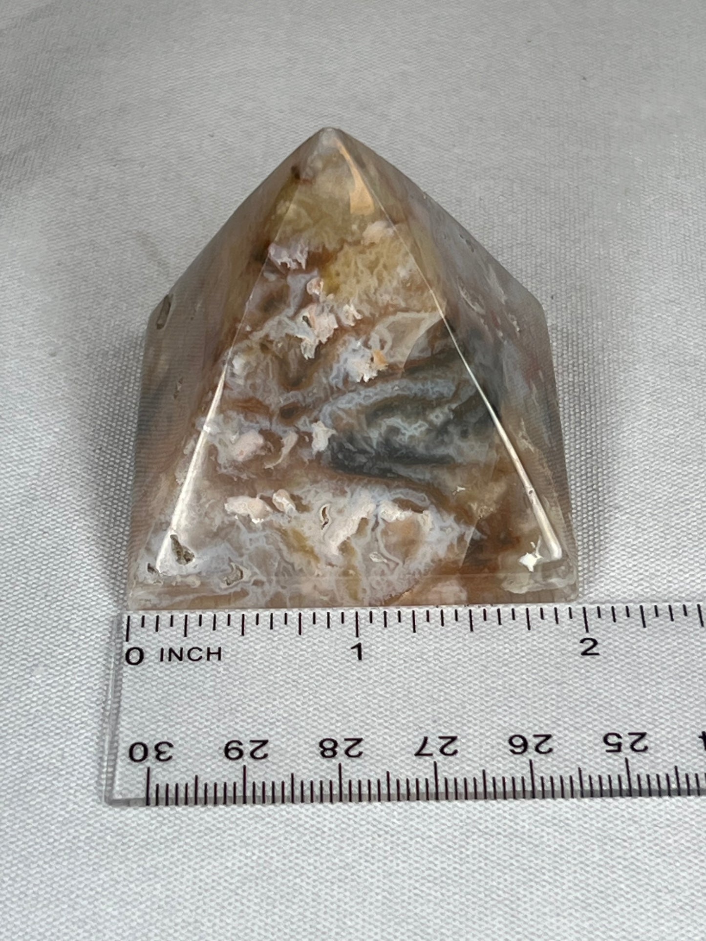 Rainbow Plume Agate Pyramid