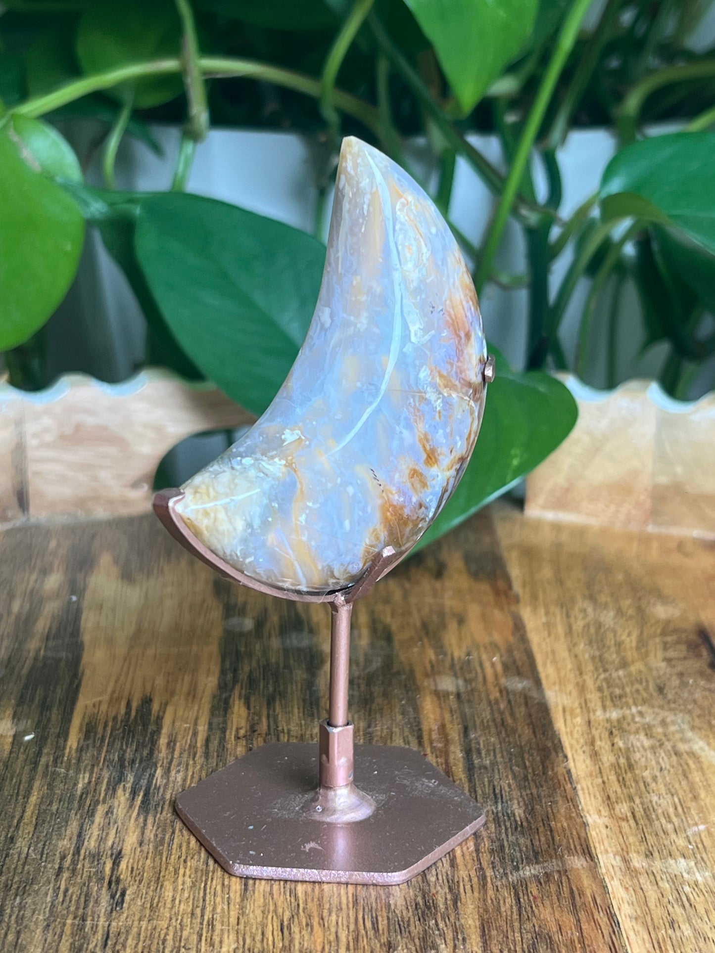 Rainbow Plume Agate Moon: PV