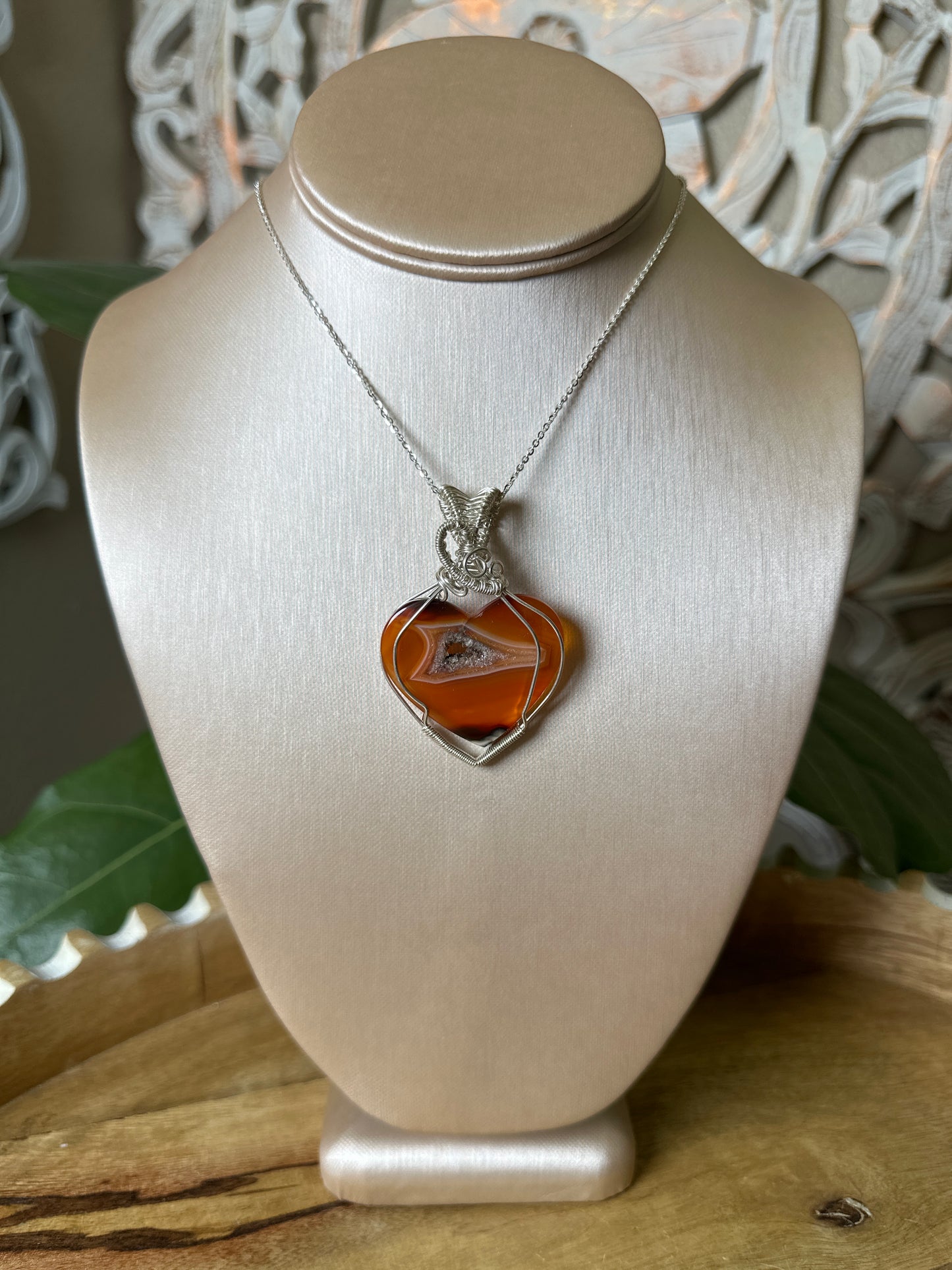 Carnelian Wire Wrapped Necklace