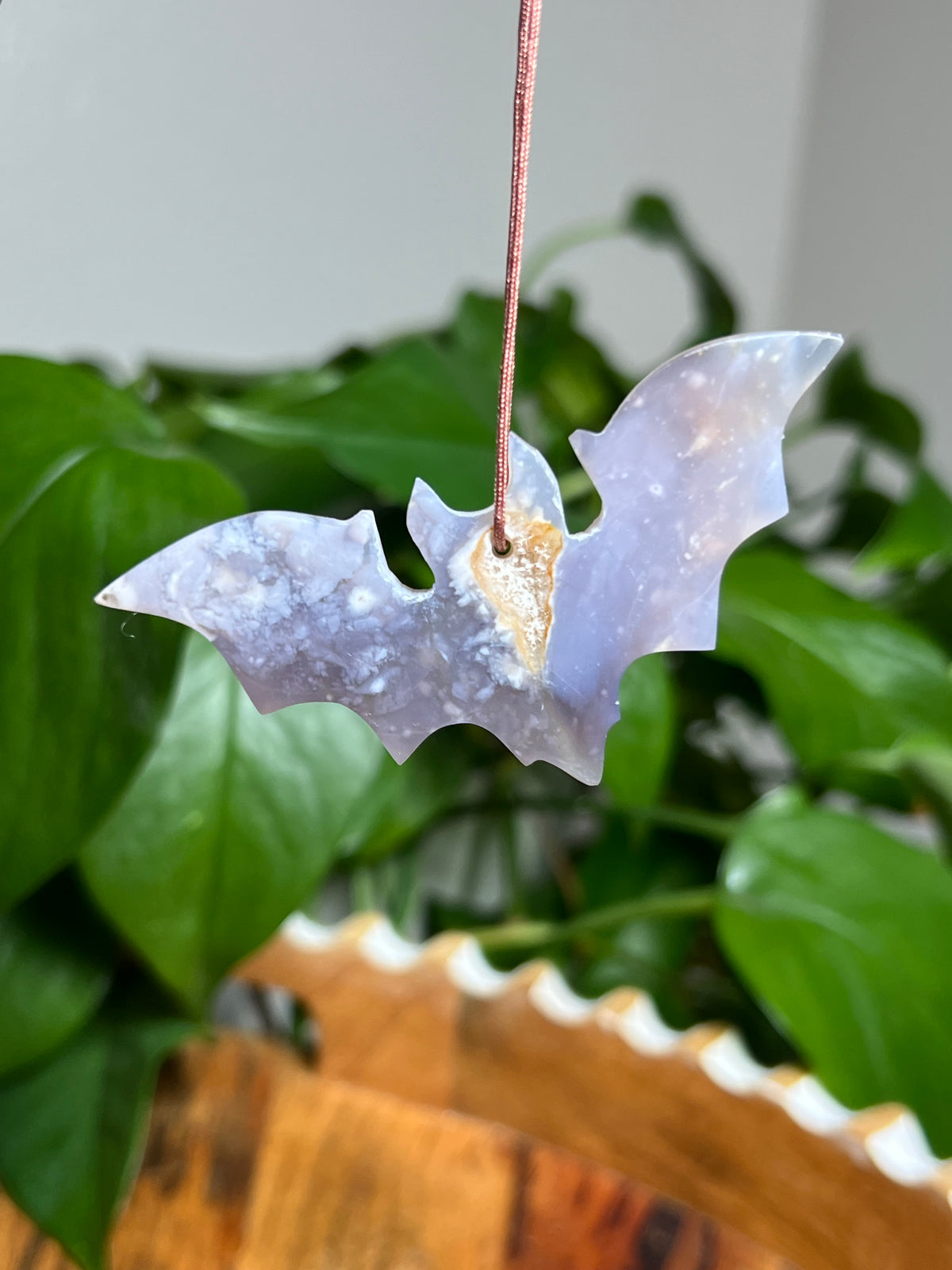 Purple Chalcedony Bat Ornaments