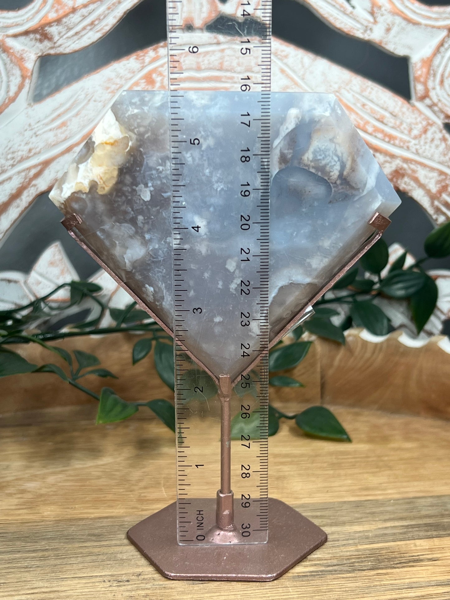 Blue Grey Lace Agate Diamond