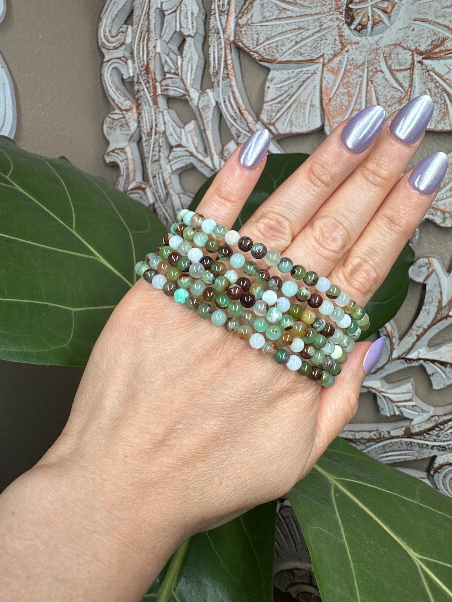 Chrysoprase Beaded Bracelet (5mm)