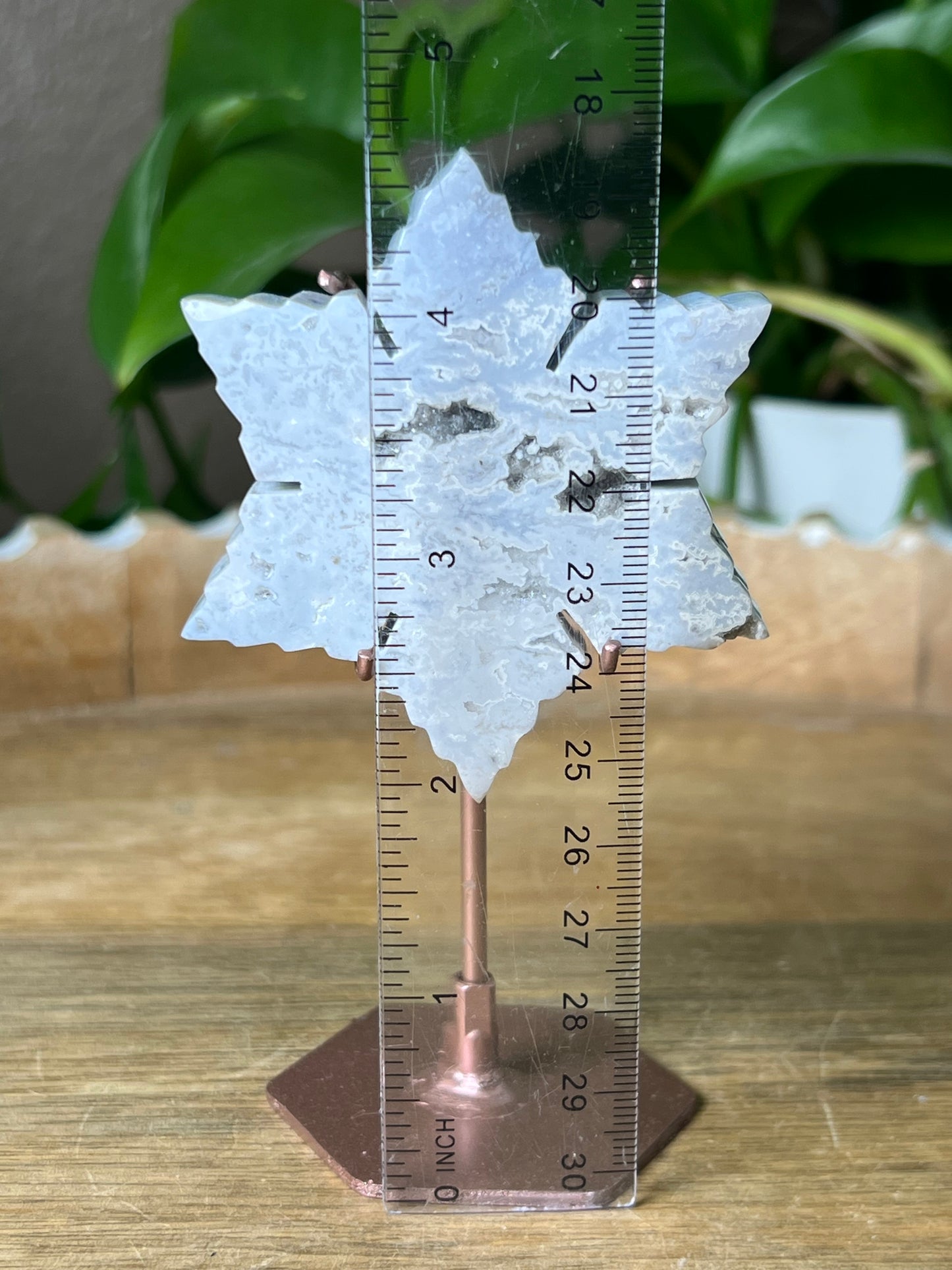 Blue Plume Agate Snowflake