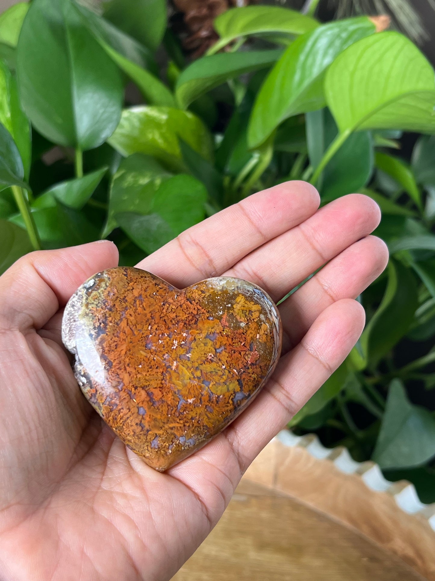 Scenic Moss Agate Heart