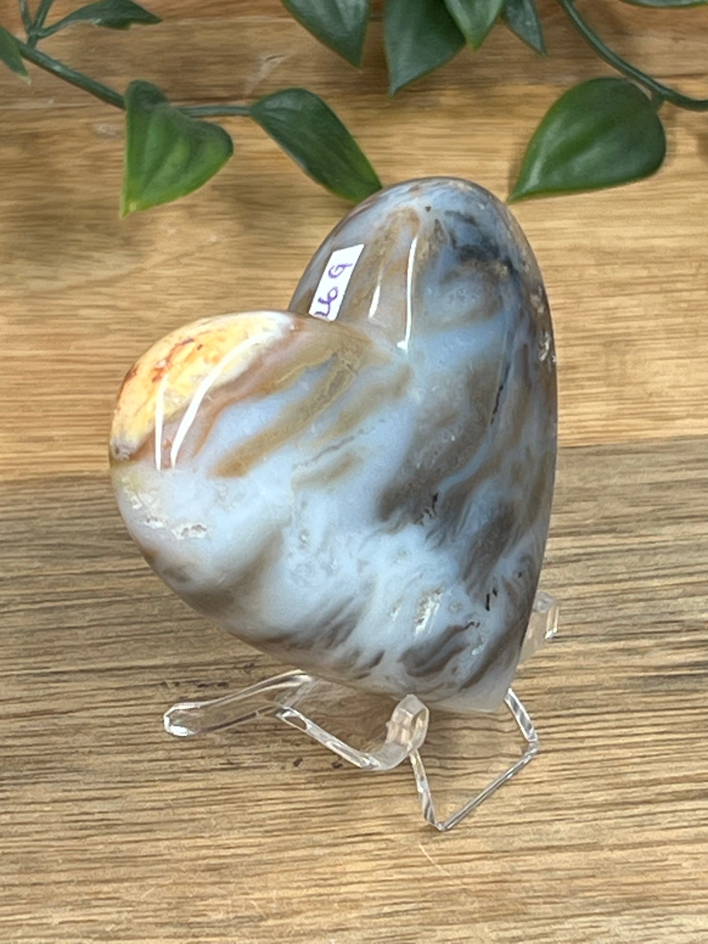 Dendritic Tiger Agate Heart