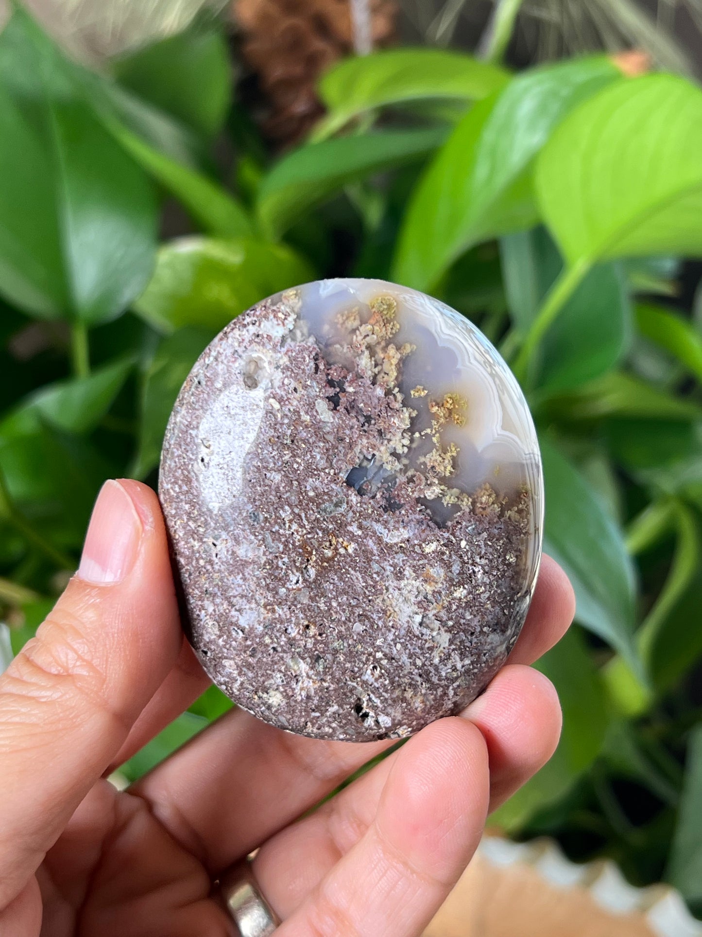 Scenic Moss Agate Palmstone