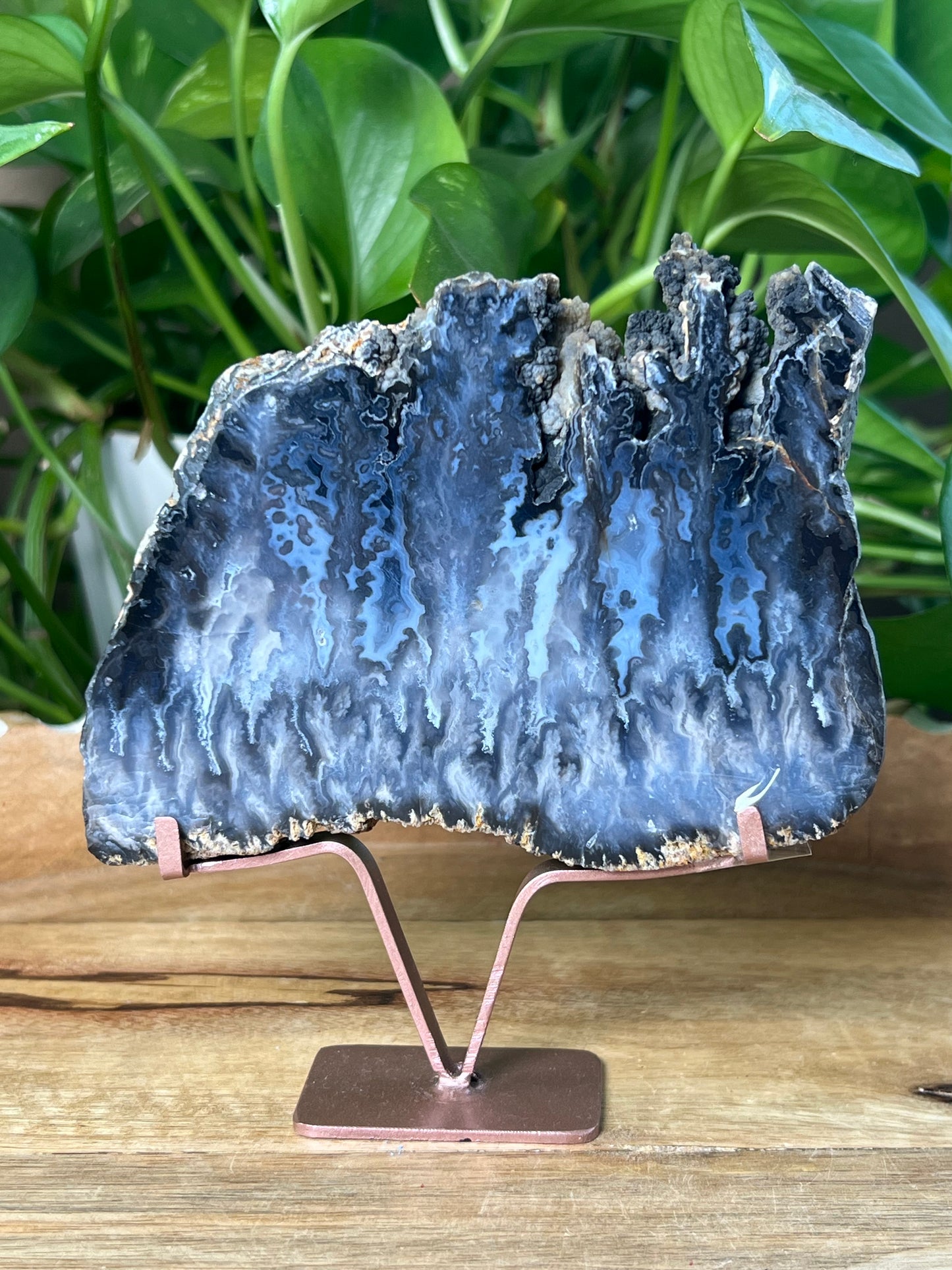 Blue Plume Agate Slab