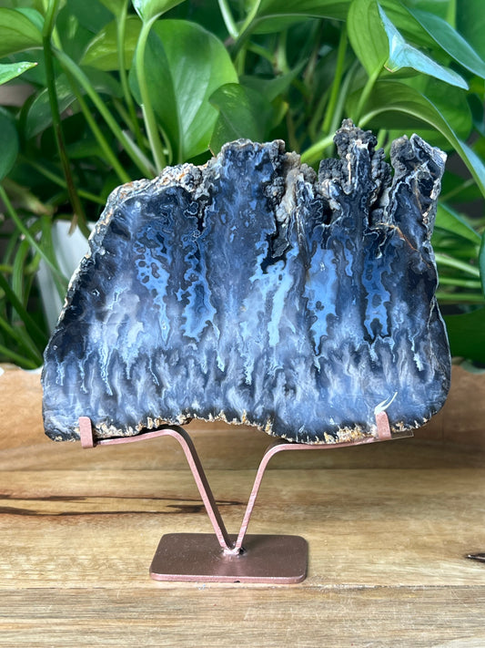 Blue Plume Agate Slab