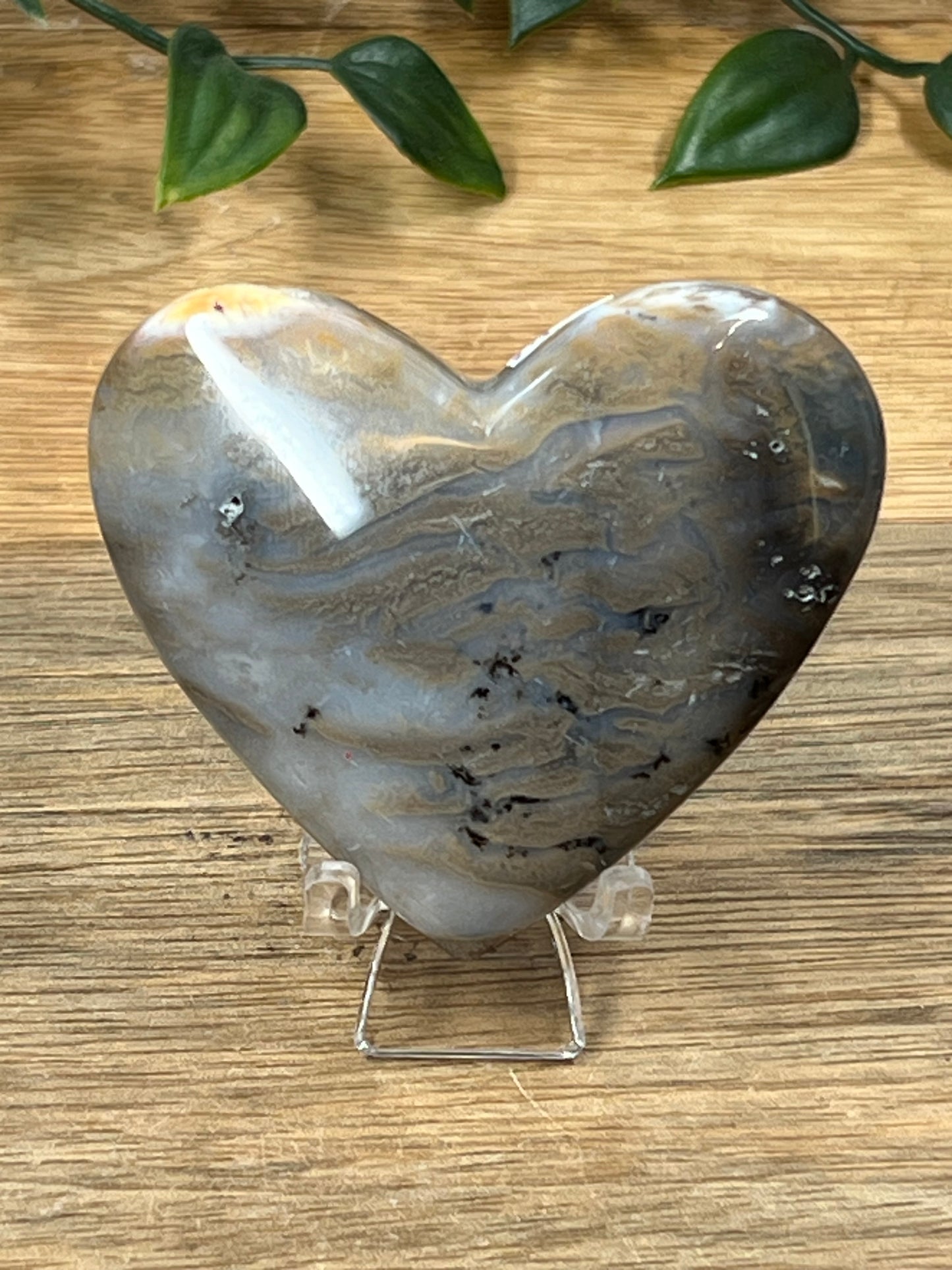 Dendritic Tiger Agate Heart