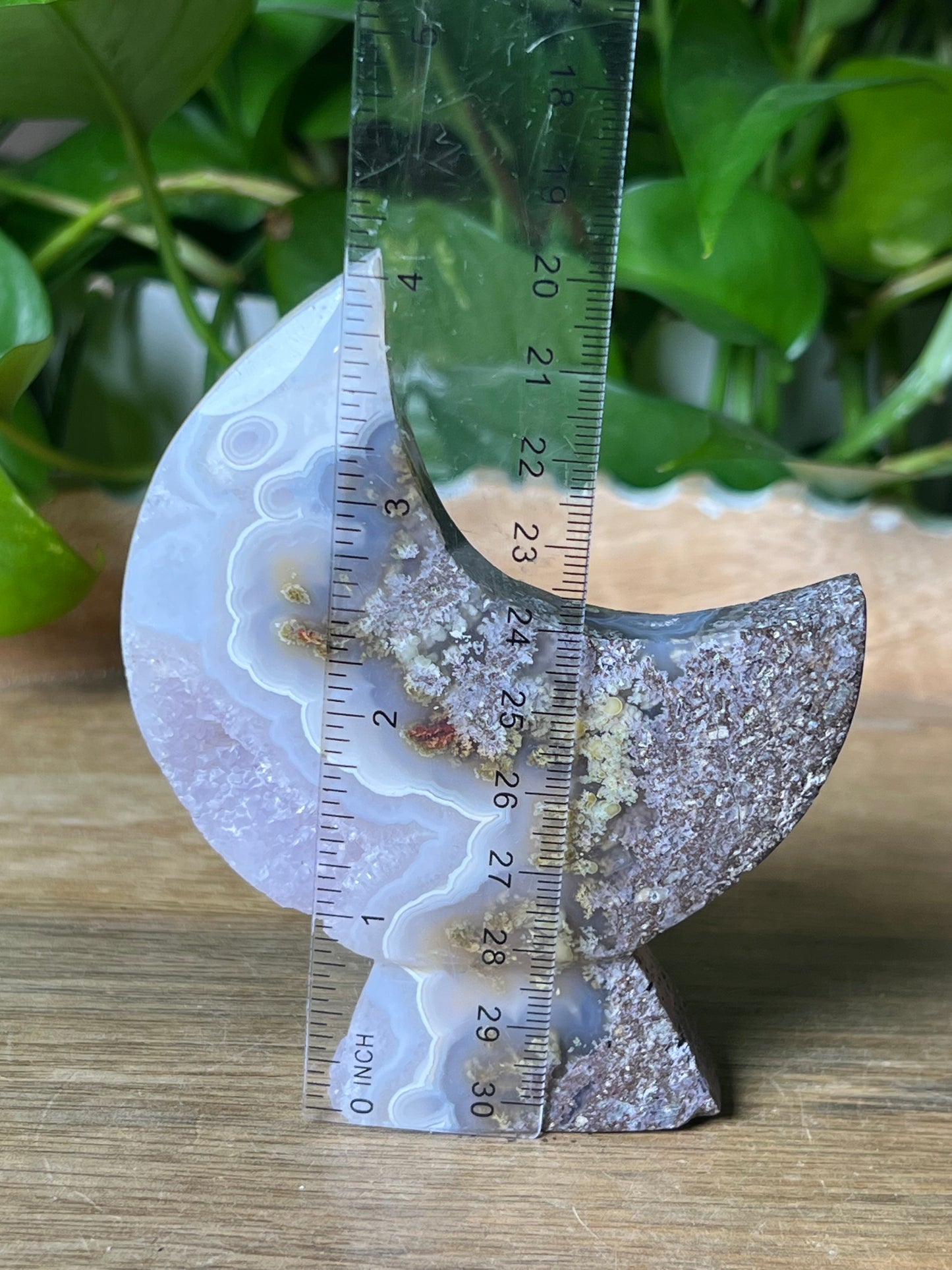 Scenic Moss Agate Moon Stand: AE