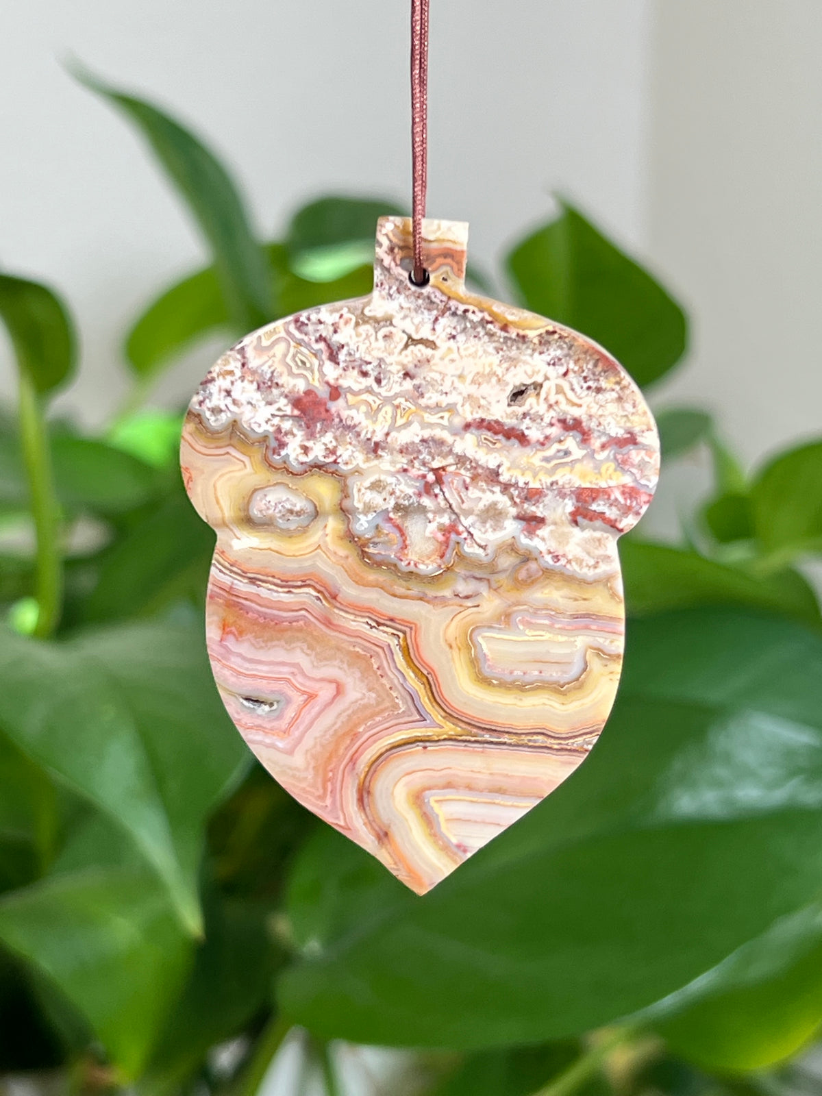 Crazy Lace Agate Acorn Ornaments