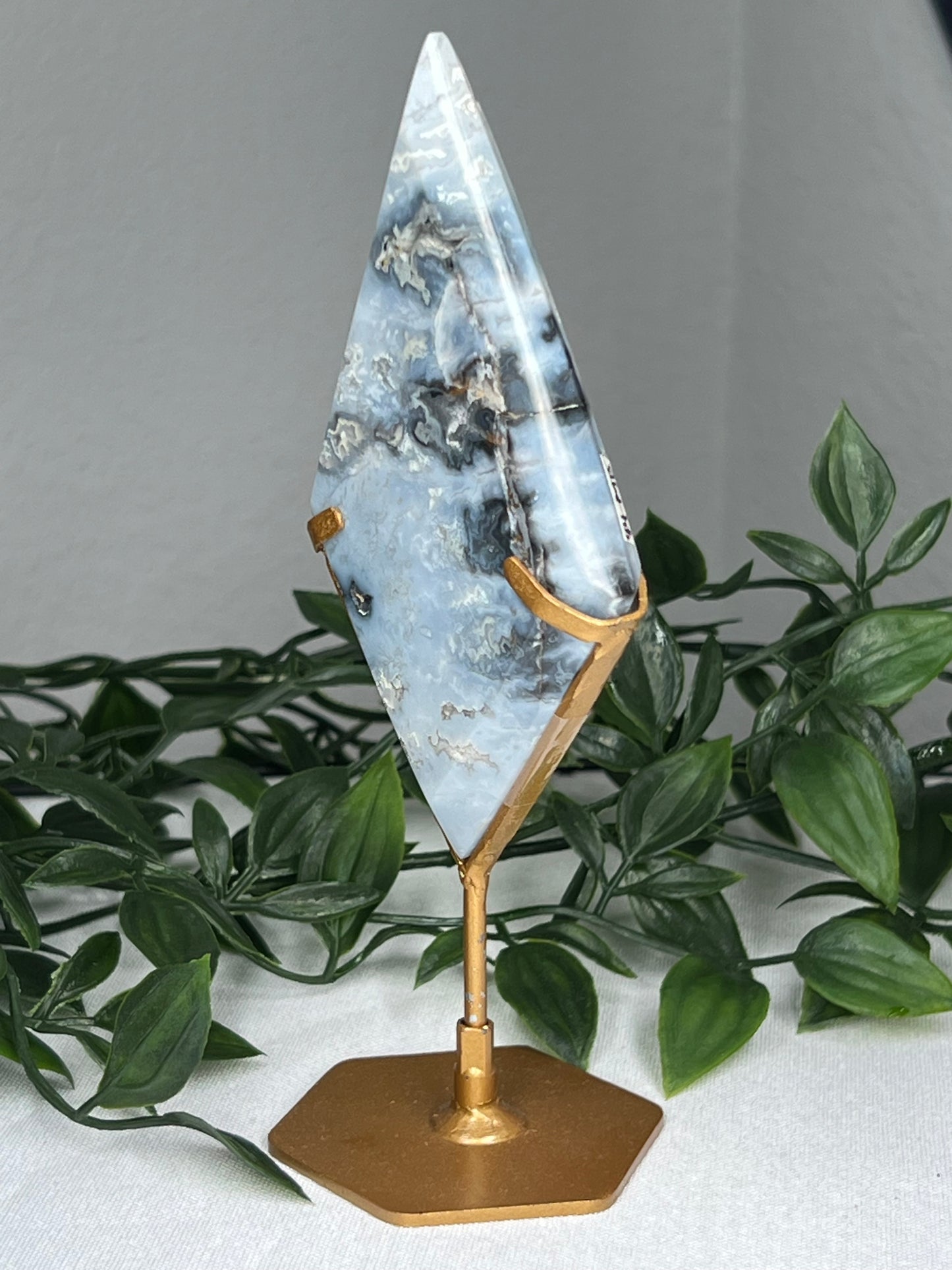 Blue Plume Agate Diamond