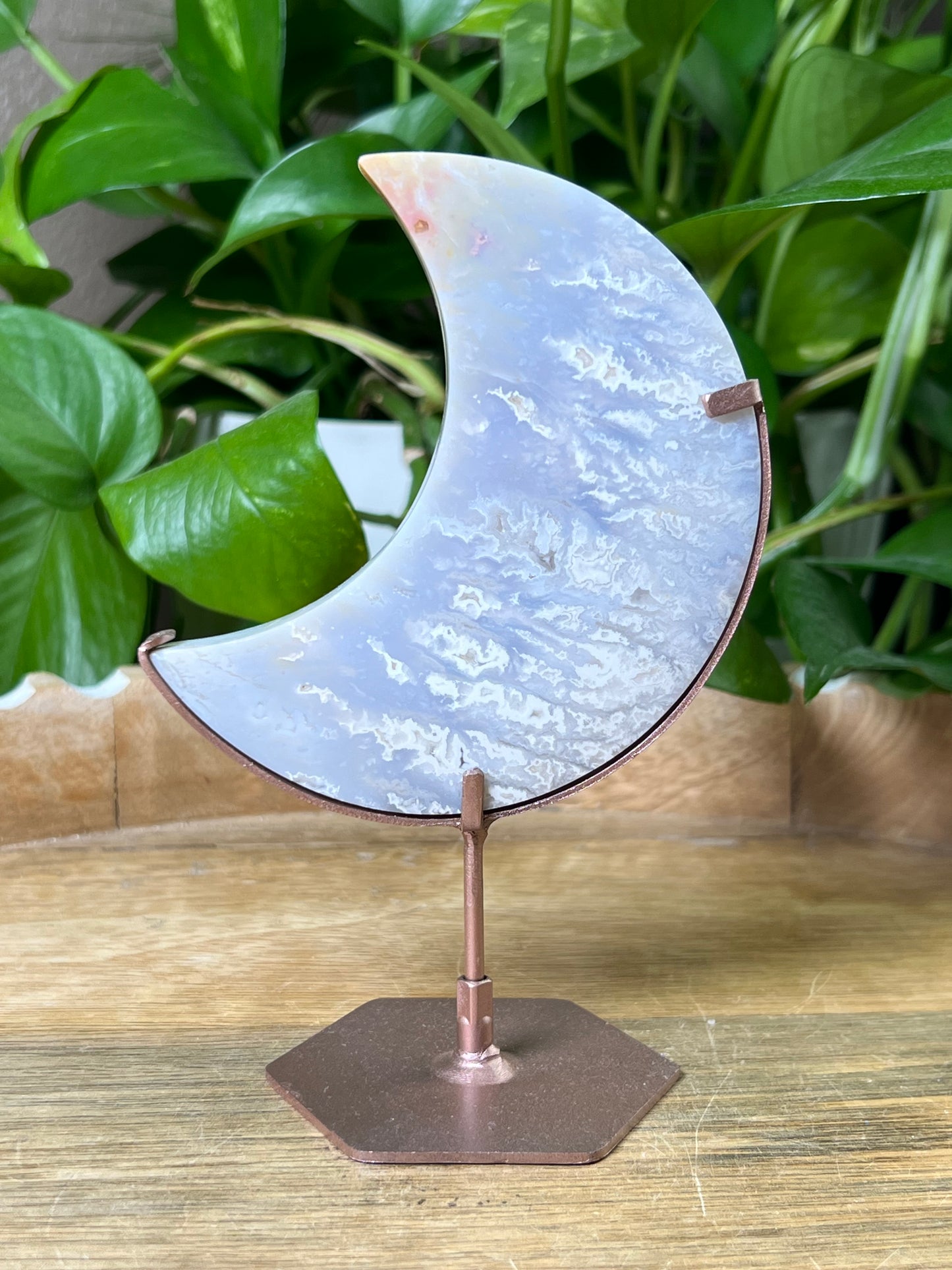 Winter Plume Agate Moon