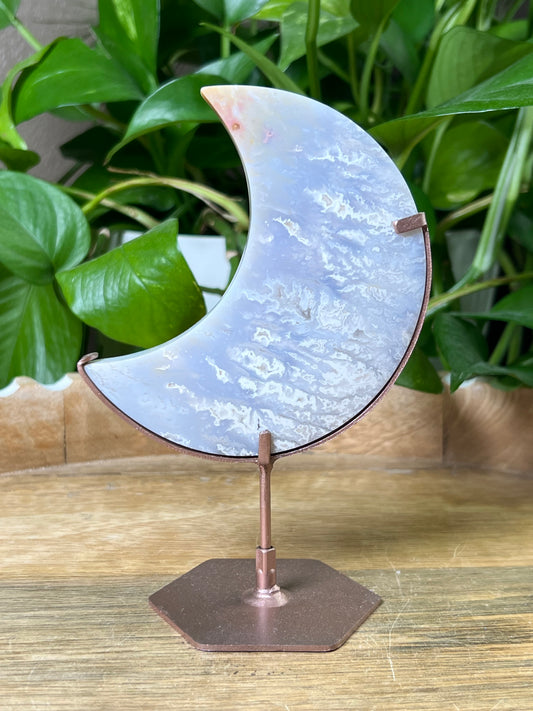 Winter Plume Agate Moon