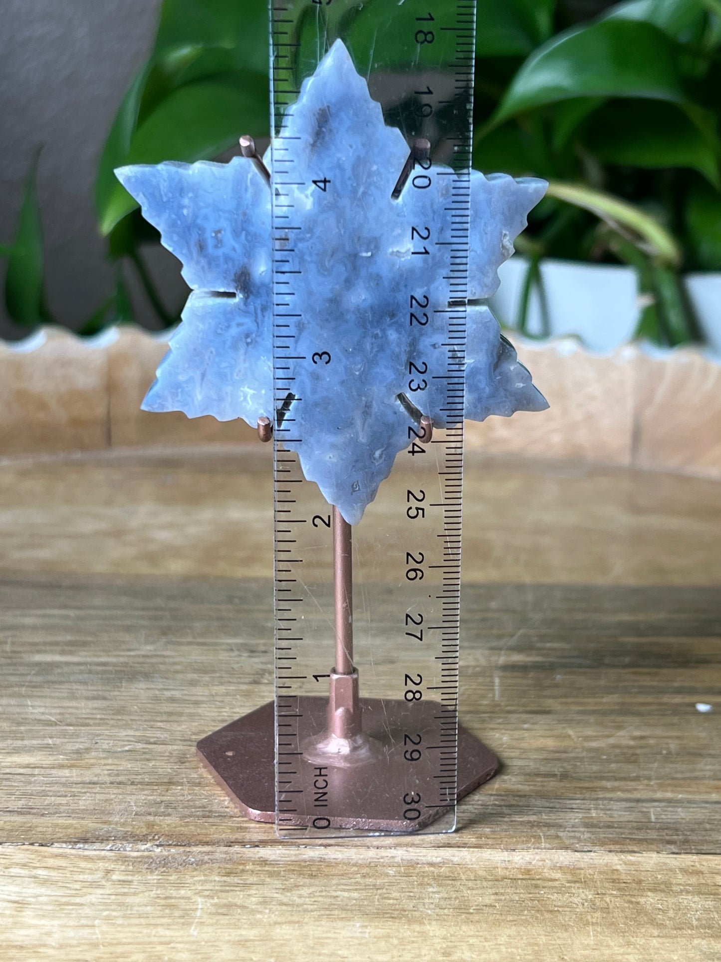 Blue Plume Agate Snowflake