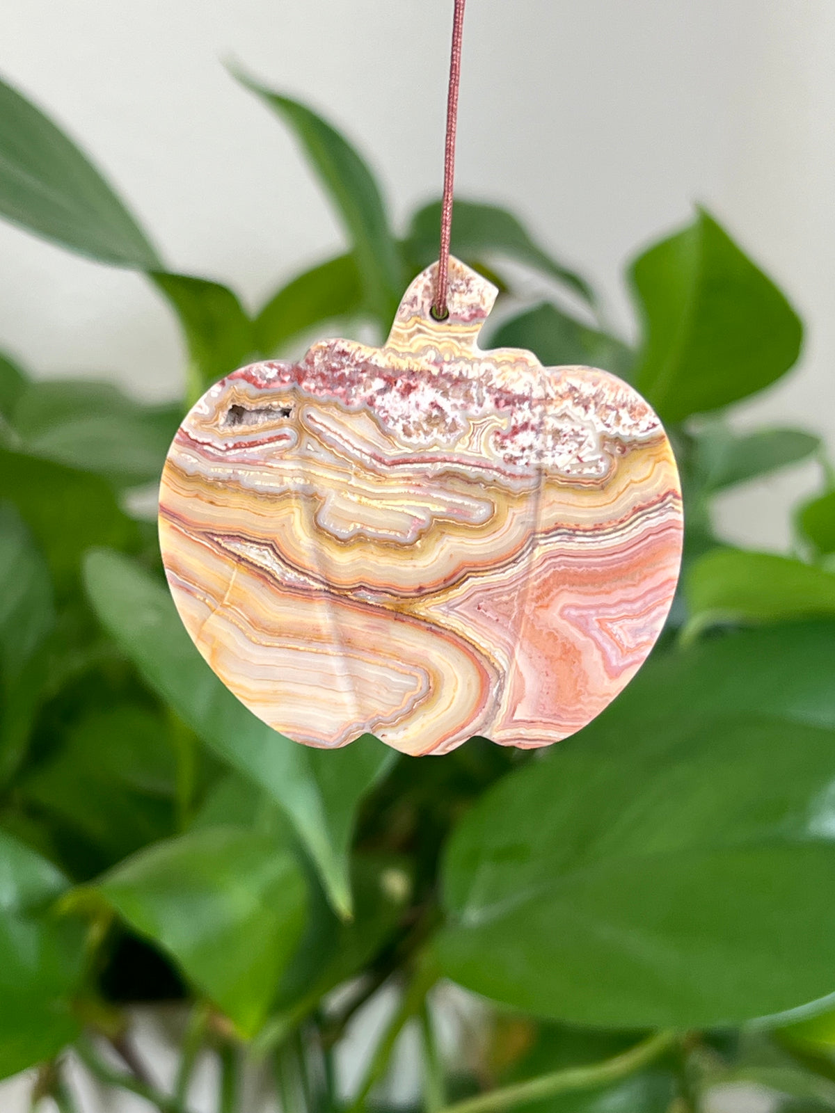 Crazy Lace Agate Pumpkin Ornaments