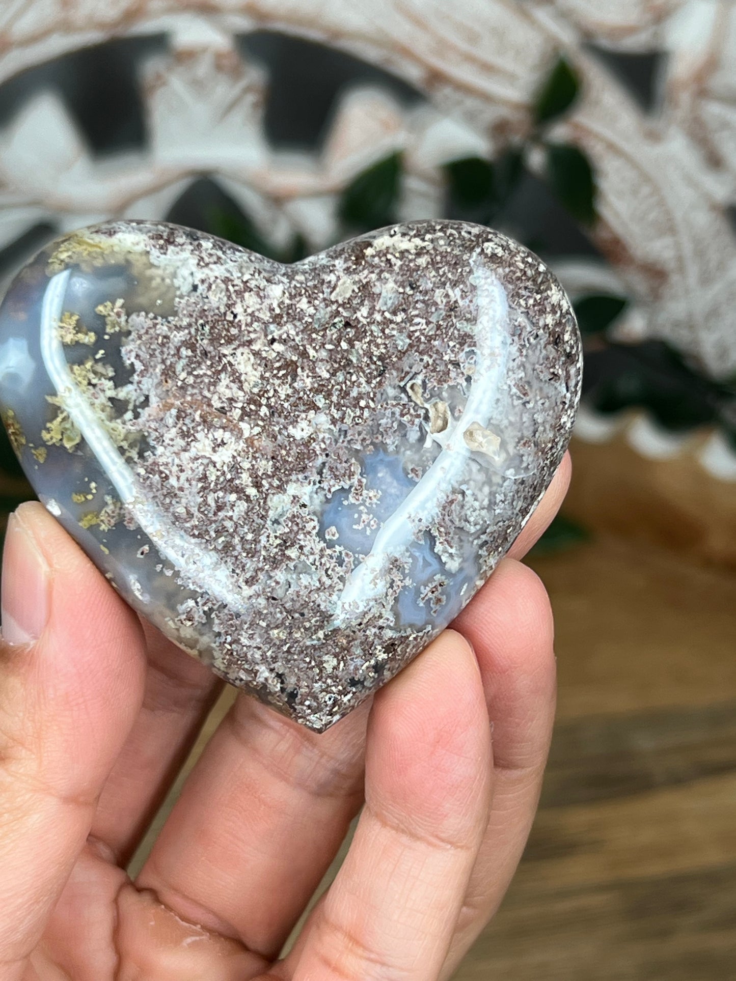 Scenic Moss Agate Heart