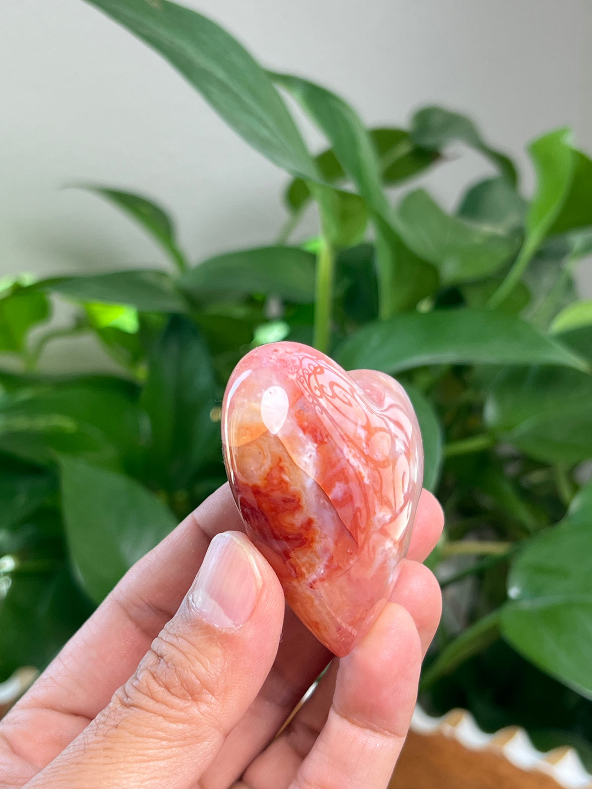 Pink Carnelian Heart: MF